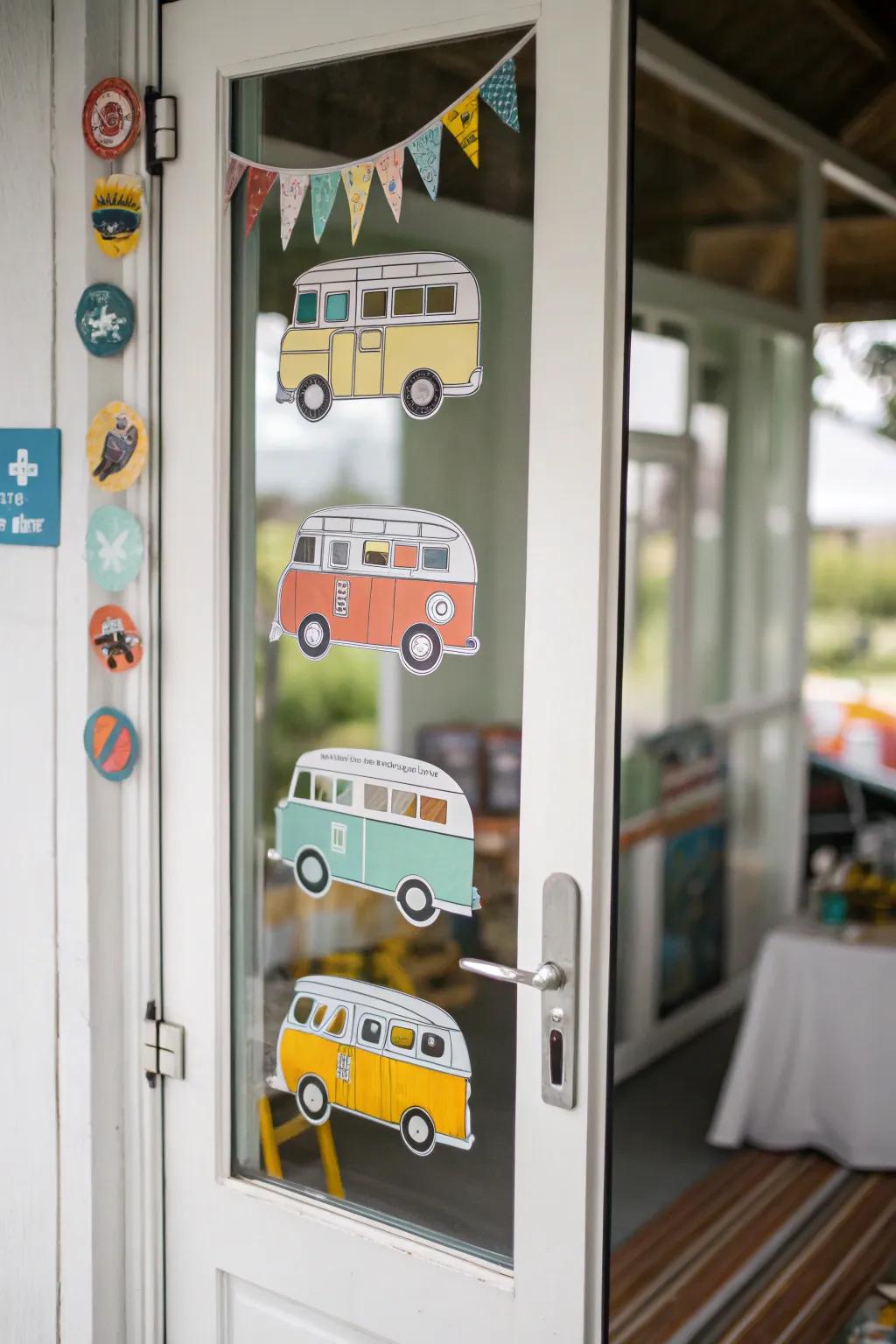 Nostalgic vintage transport vehicle patterns for an adventuresome spirit.