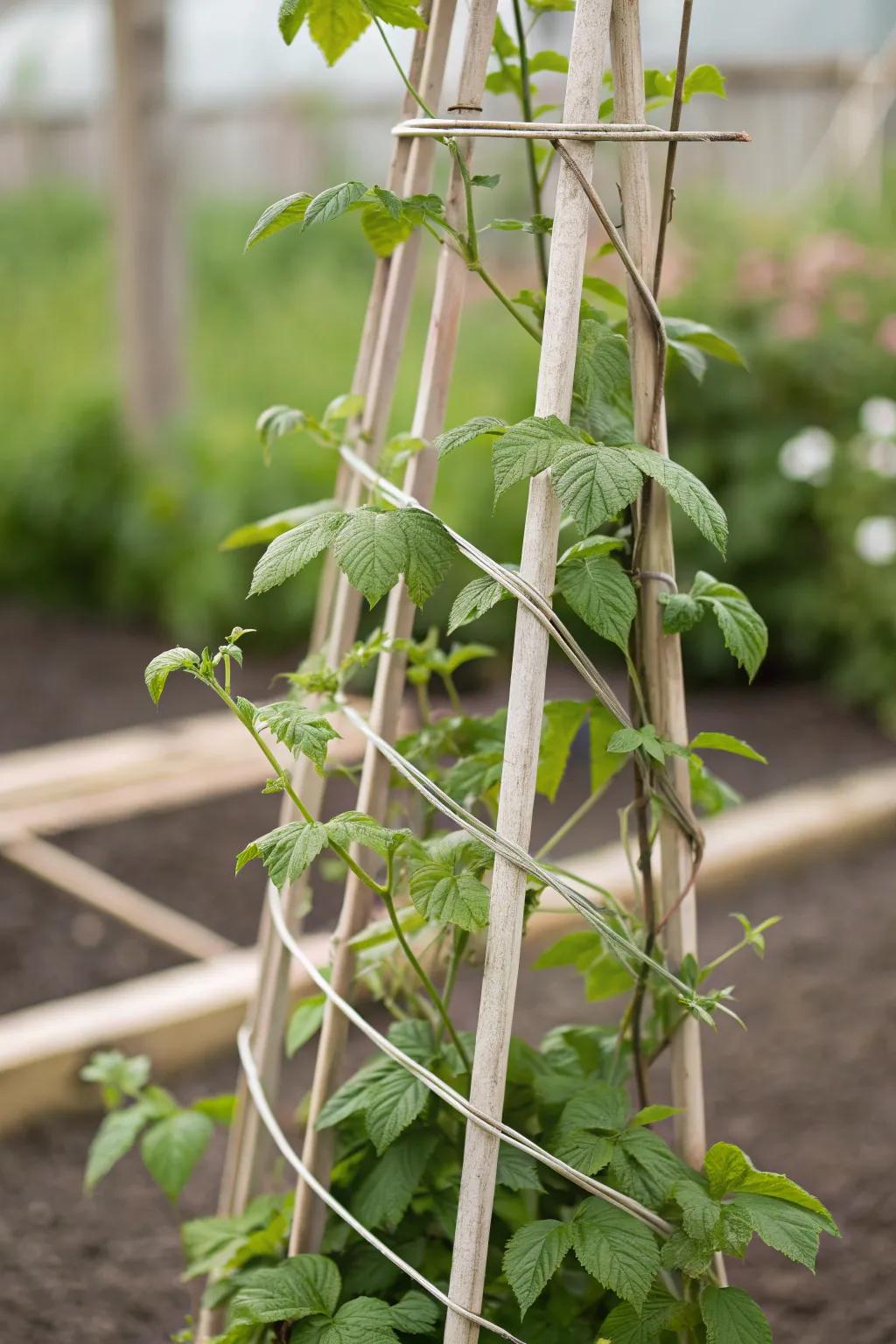Basic string supports deliver a potent and minimalist trellis solution.