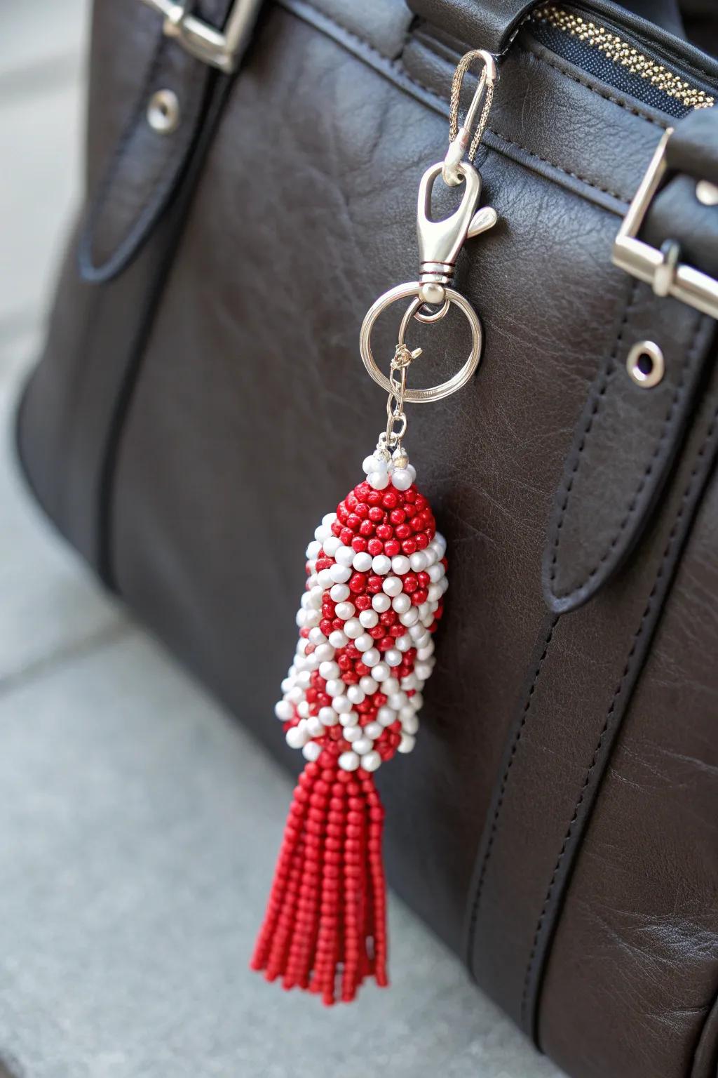 Enhance your bags using chic sphere-adorned accessories.