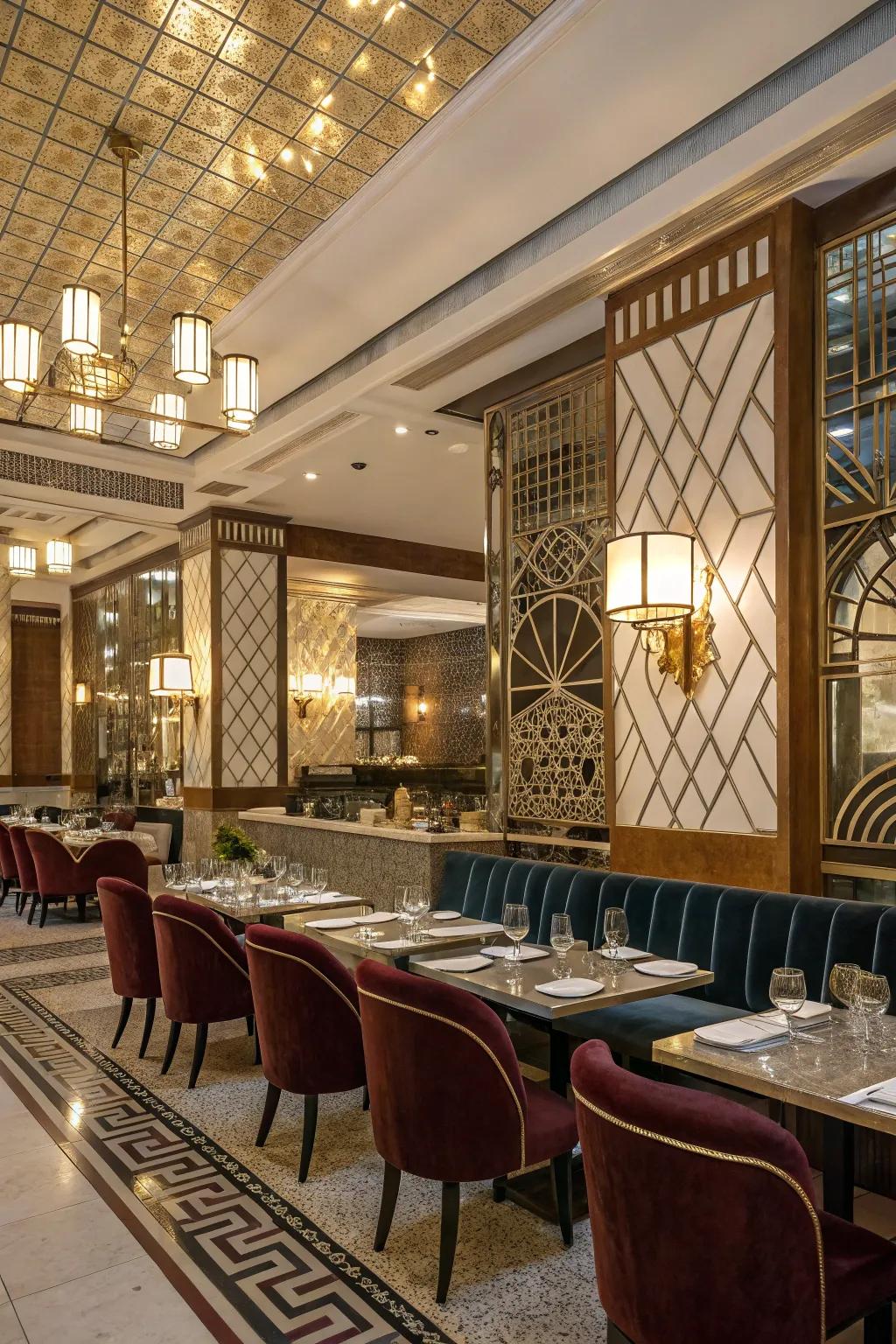 Art Deco design adds sophistication and balance.