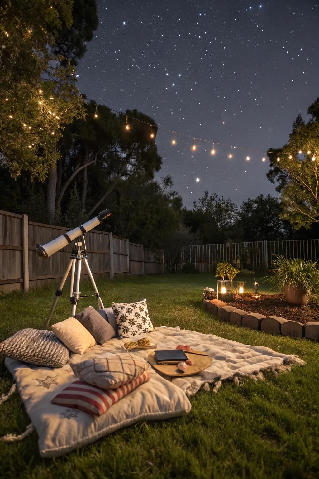 Stargazing grants a serene and romantic experience.