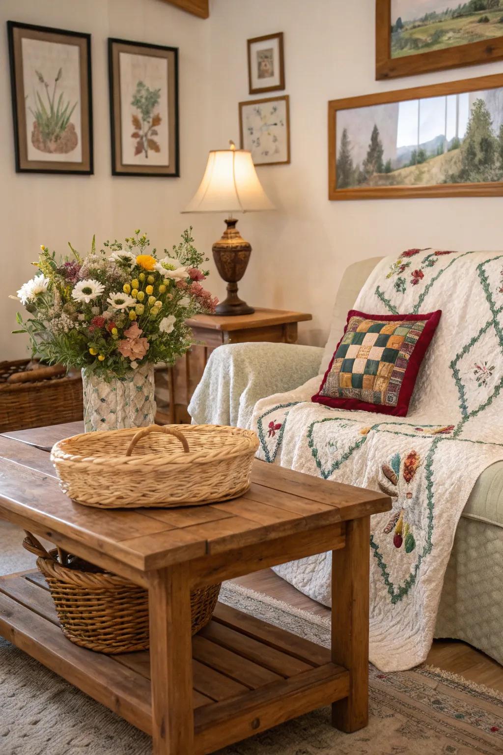 Handcrafted items add unique character to your space.