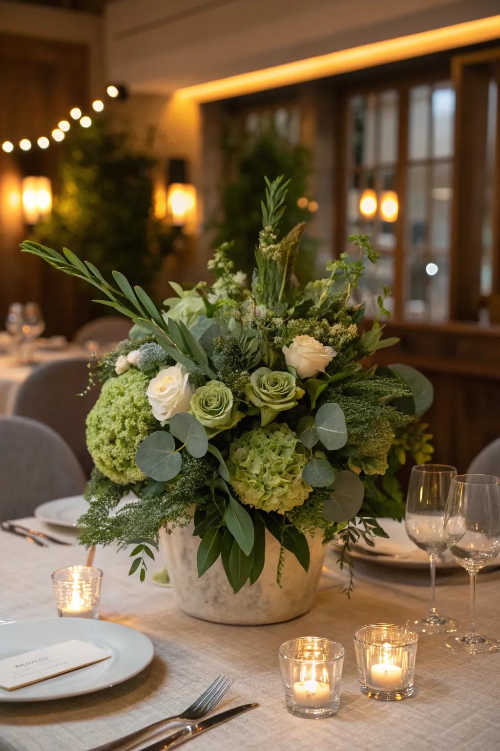 Soft lighting enhances the calming effect of soft green in your decor.