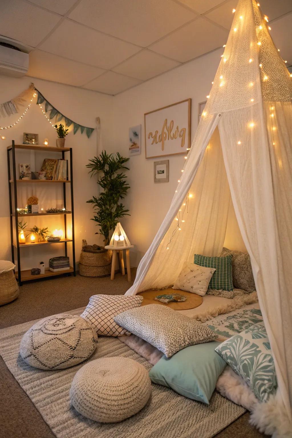 A private nook for quiet reflection and privacy.