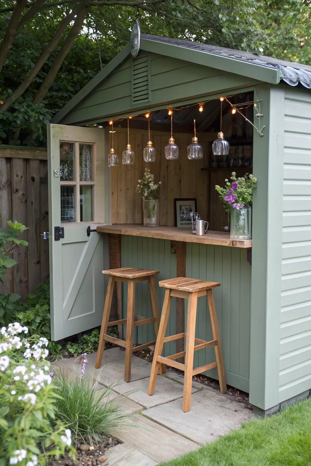 Ideal for unwinding outside, a home bar arrangement.