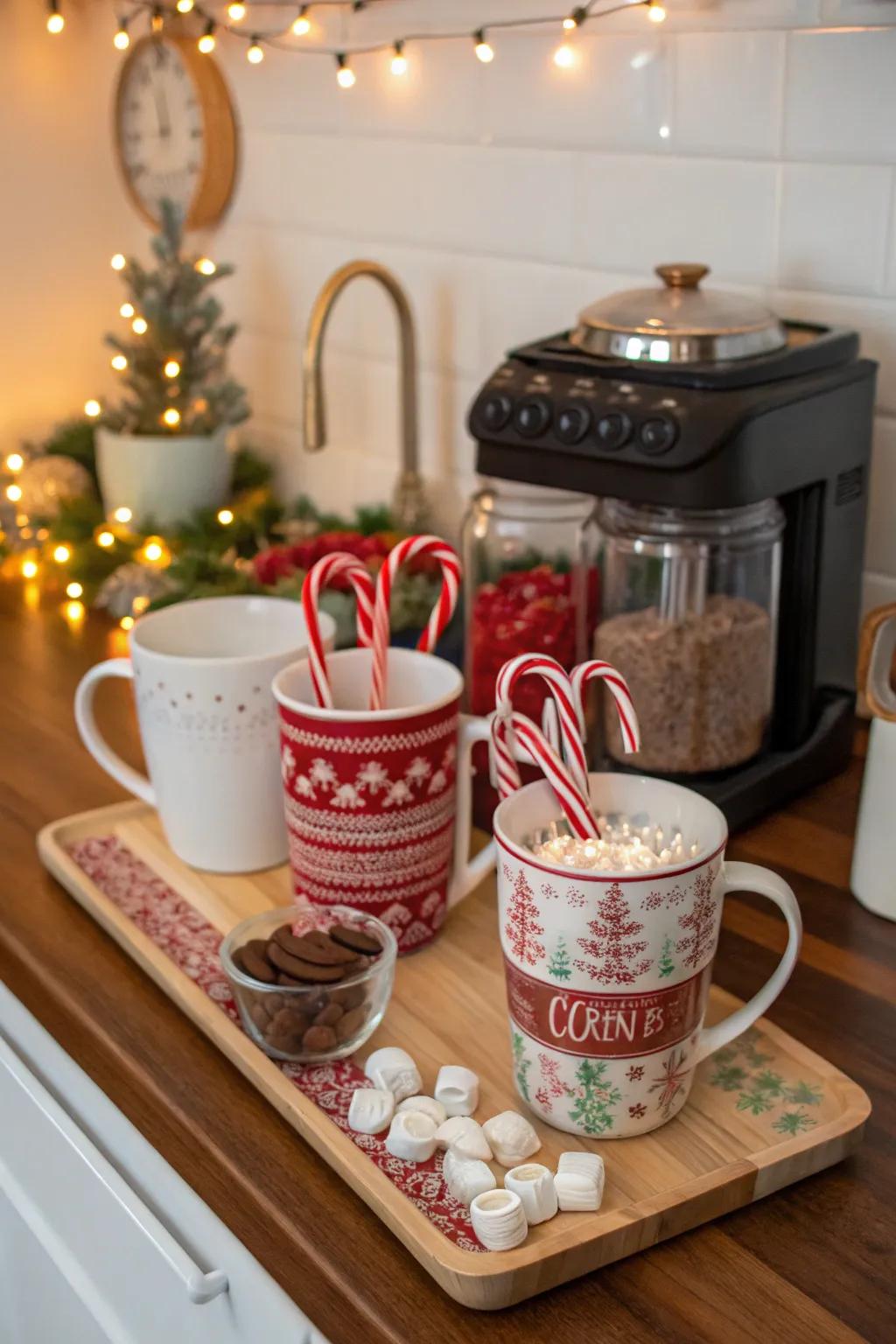 A Christmas liquid refreshment depot is an exquisite addition.
