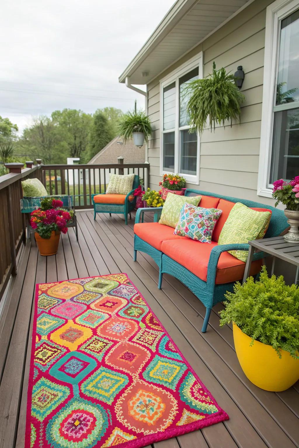 The deck is given life and character by the vibrant accents.