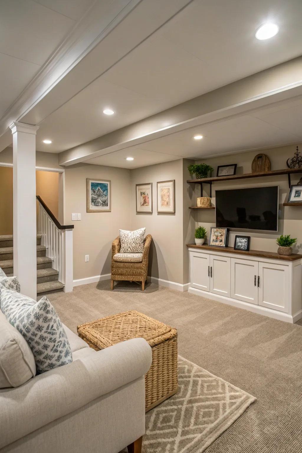 Simple decor keeps spaces feeling open and airy.