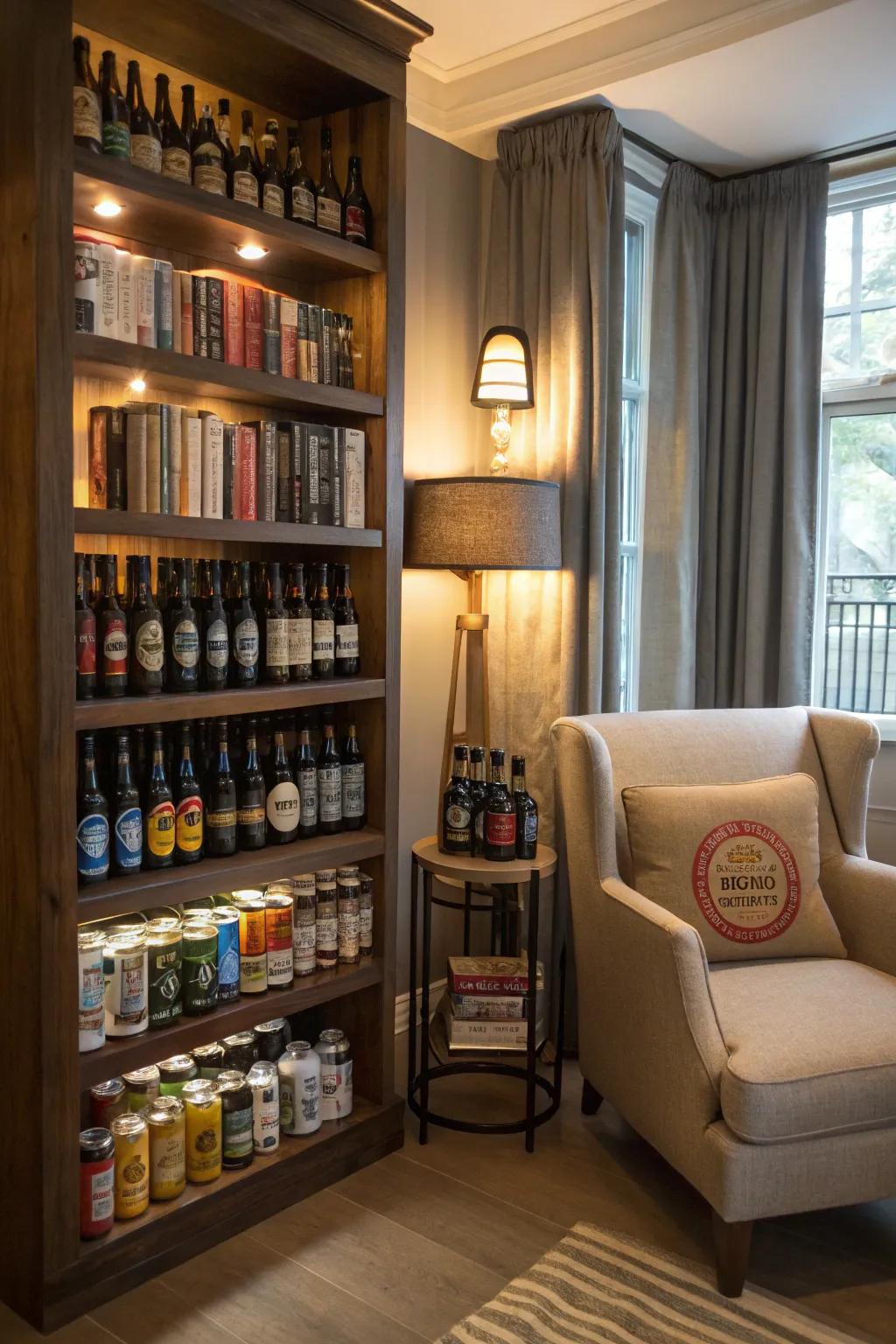 Seasonal beverage display for easy theme changes.