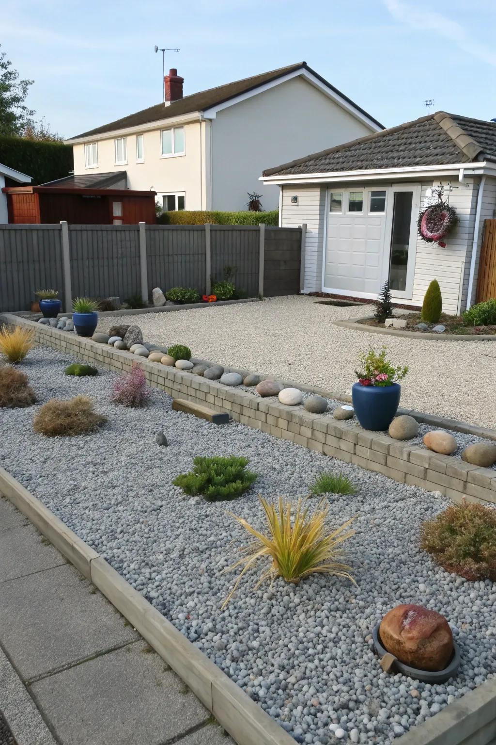 A gravel garden is both practical and visually pleasing.