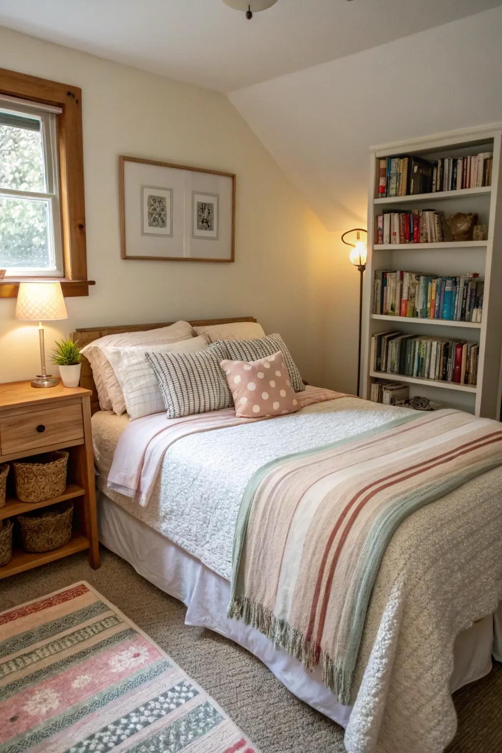 Comfort and style are balanced in simple bedding.