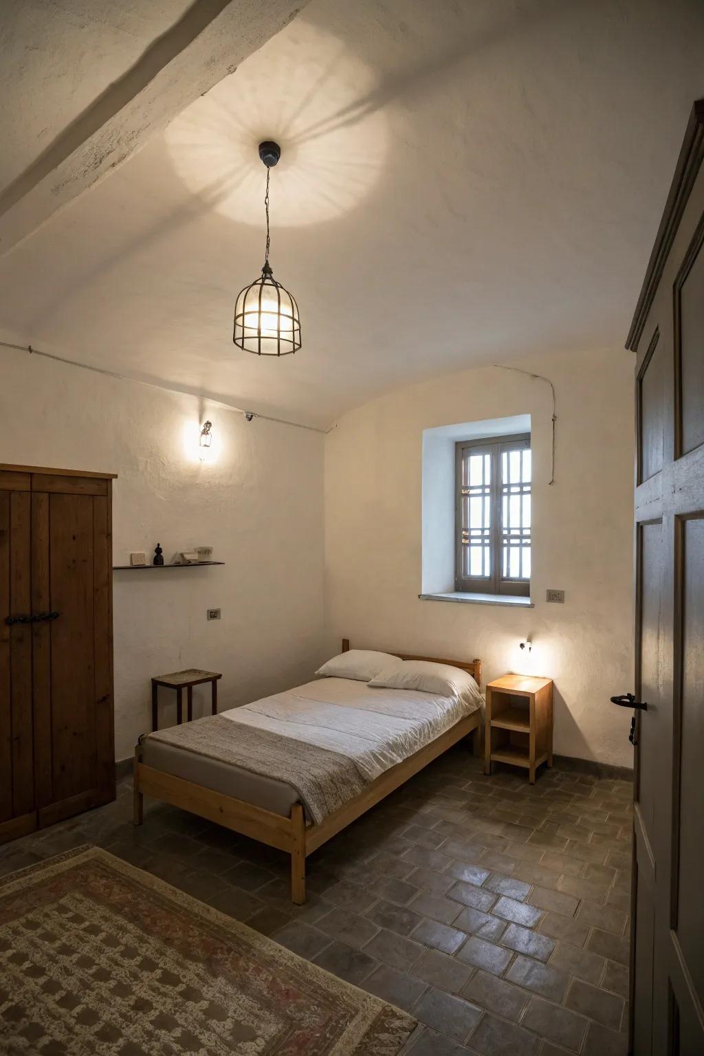 Elegant lighting enhances the room's atmosphere.