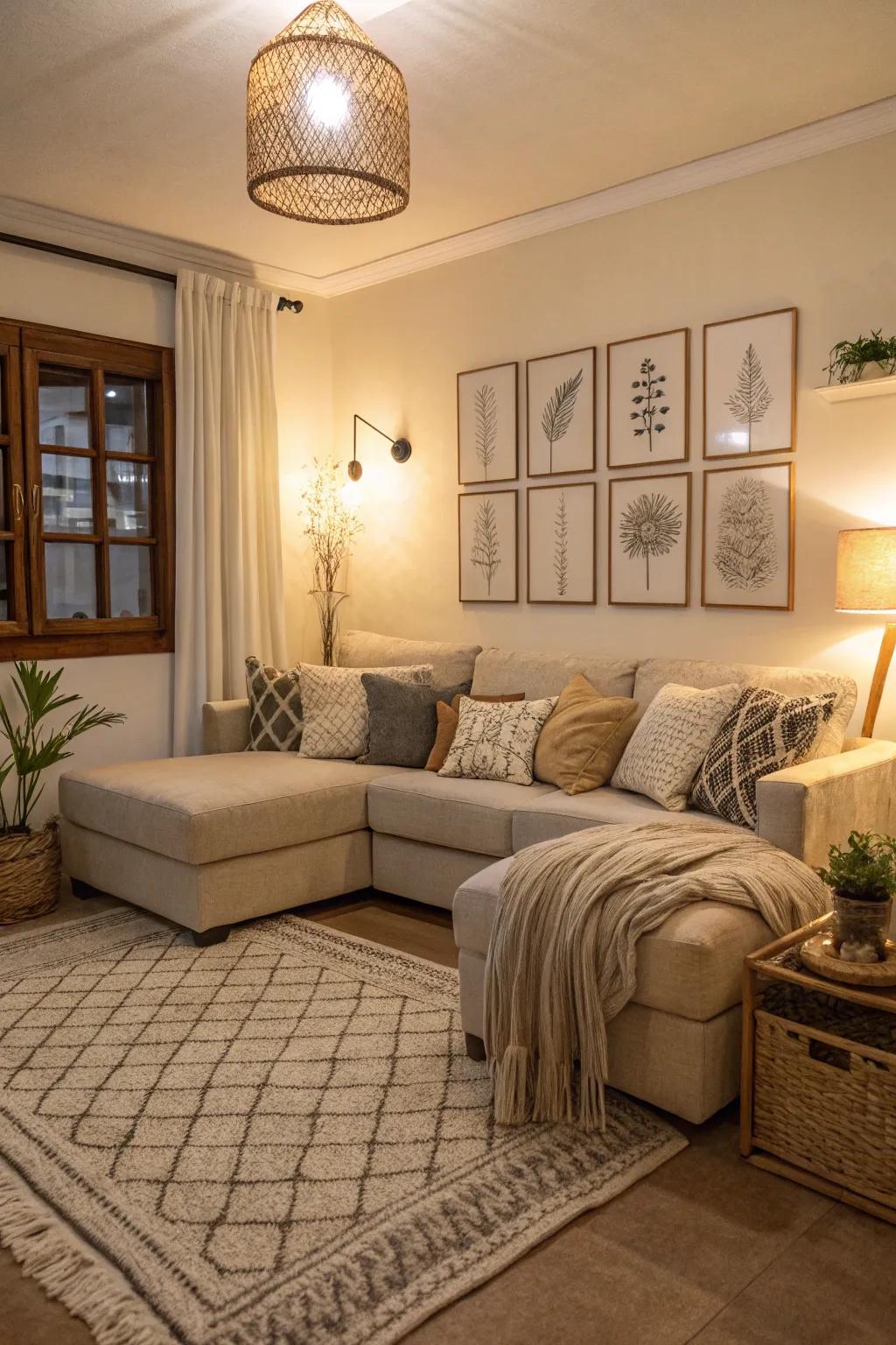 Neutral colors make things feel bigger and calmer.