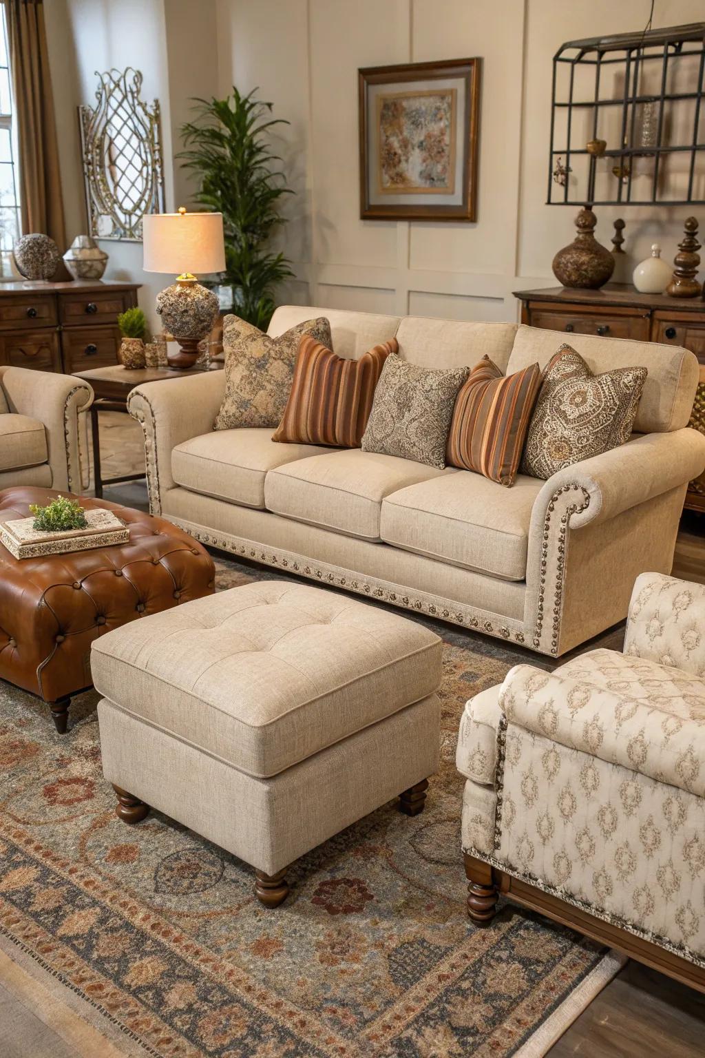 Matching pieces enhance functionality and style.
