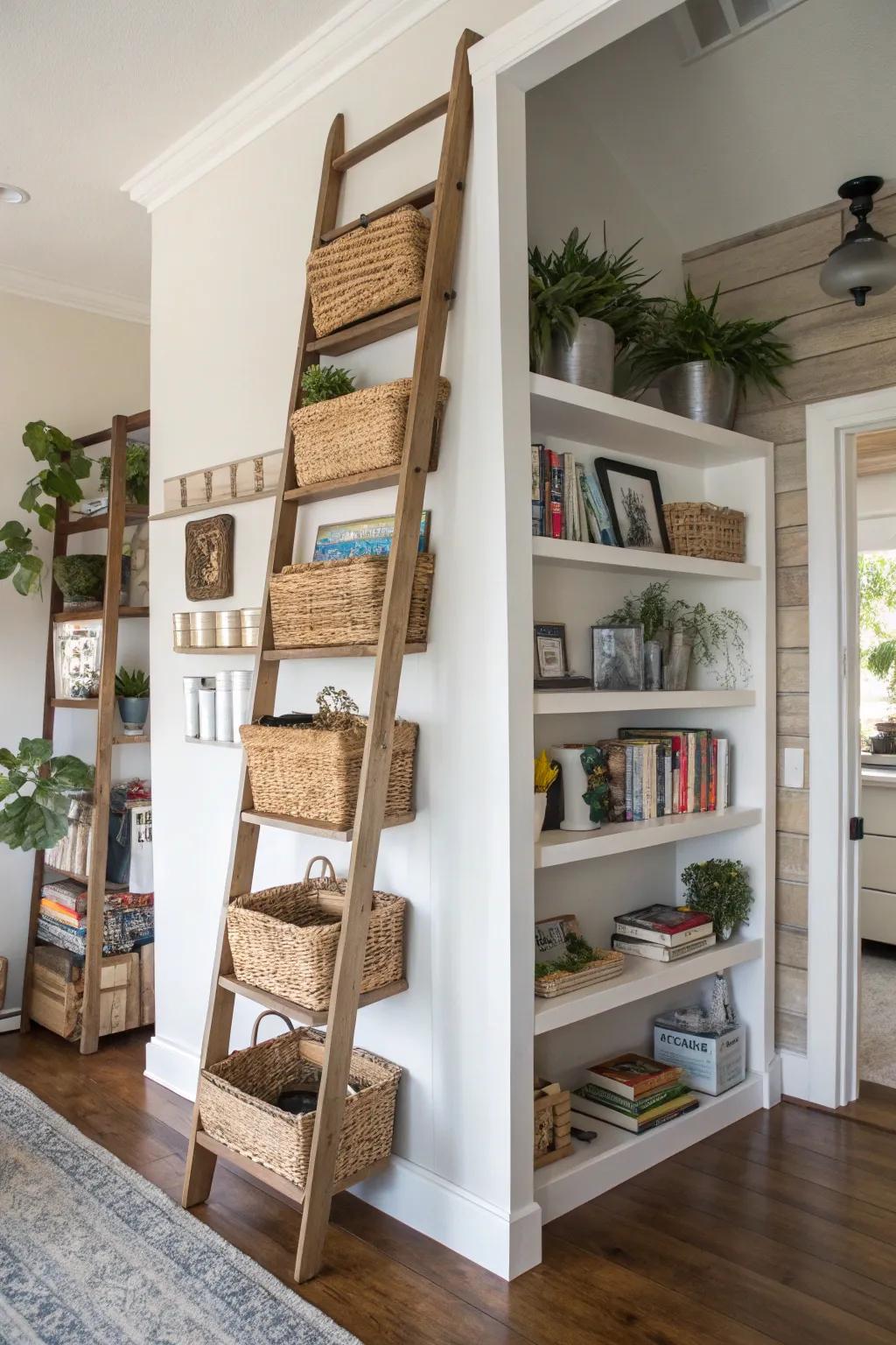 Vertical storage uses space efficiently.