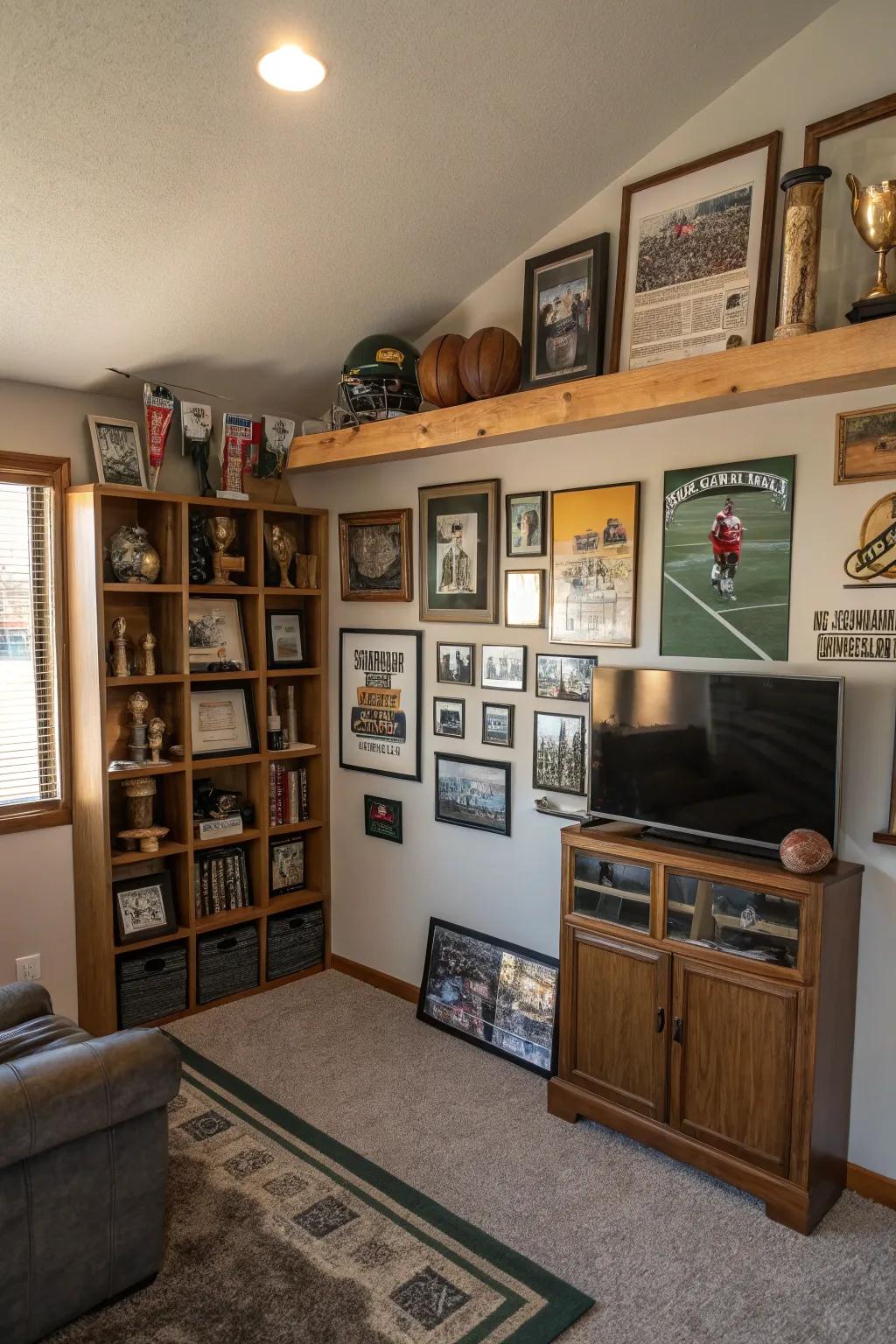 Personal touches make this man cave unique and special.
