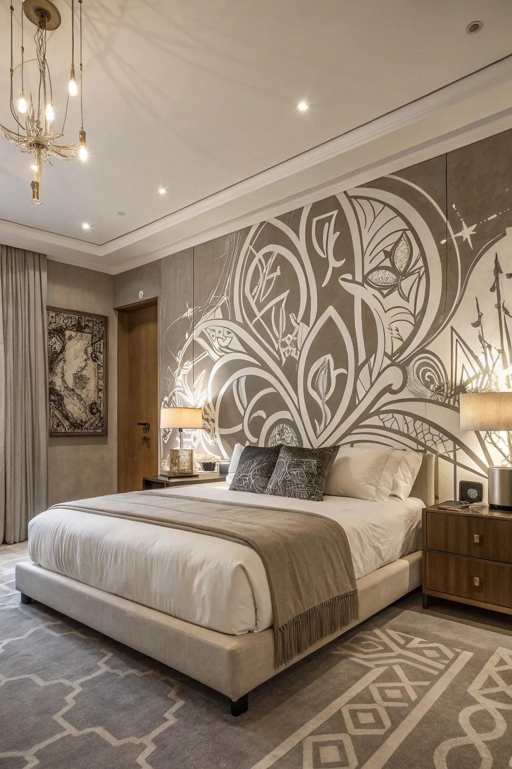 Monochrome art creates sleek and stylish spaces.