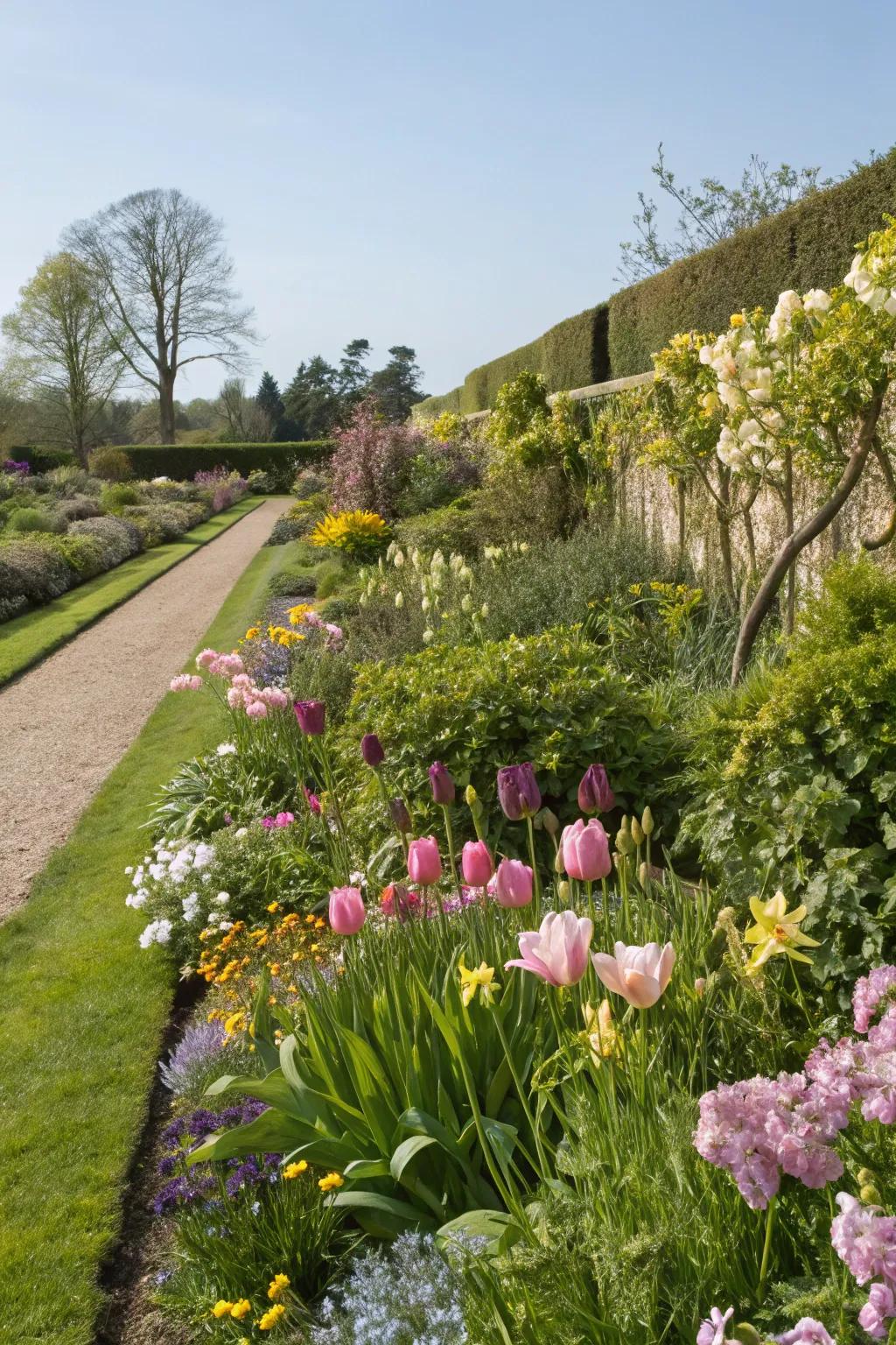 Spring-flourishing plants guarantee a lush garden display.