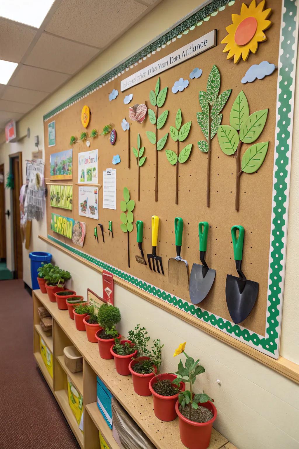 Celebrate student progress using a gardening-themed board.