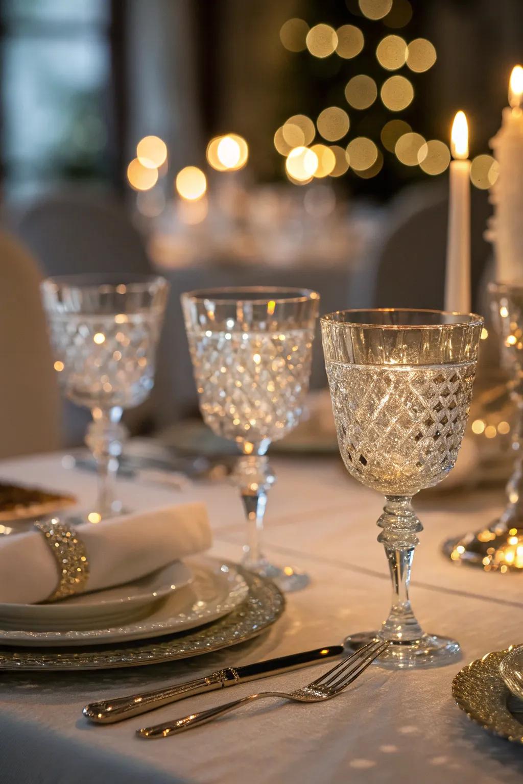 Refined glassware gives a hint of elegance and sparkle.