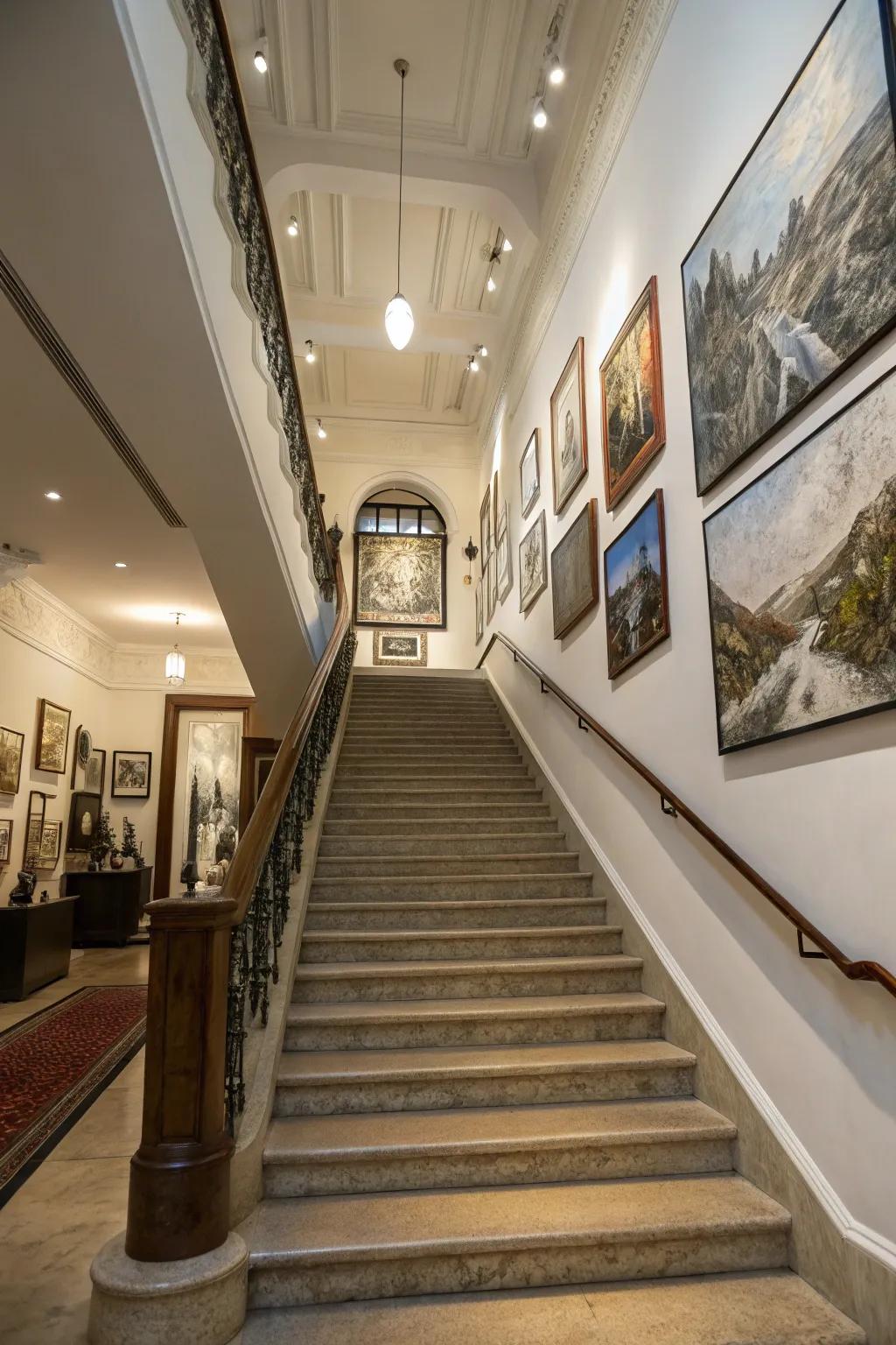 A large central piece anchors the gallery arrangement with style.