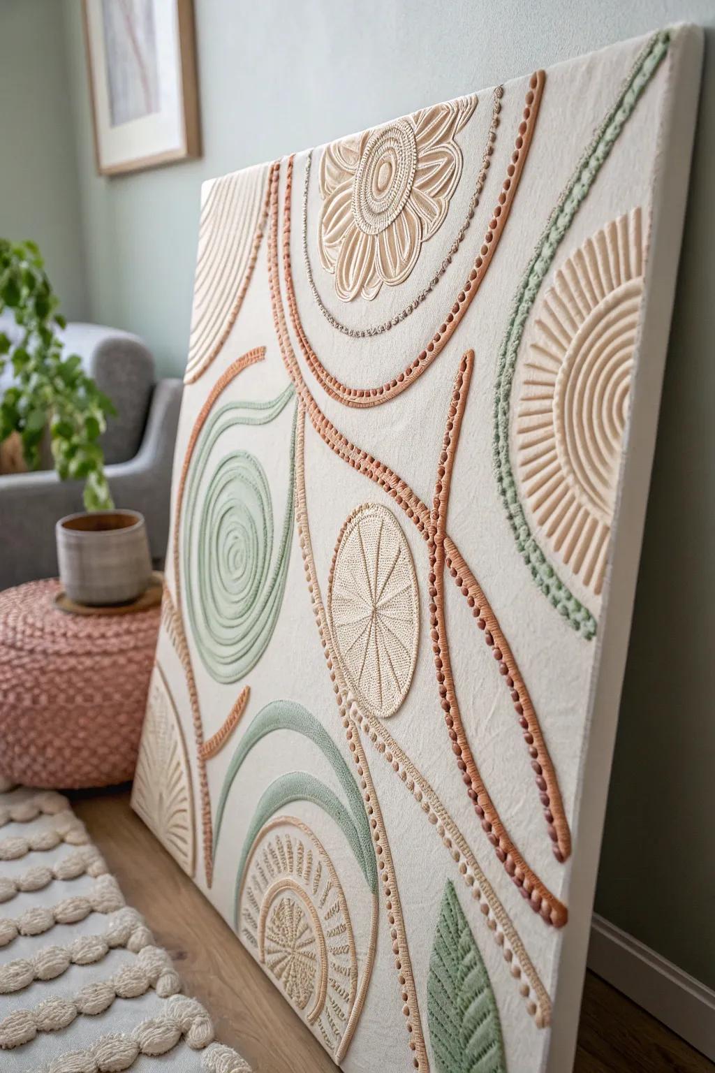 Embrace creativity through non-figurative stitch art &ndash; where each fiber tells a story.