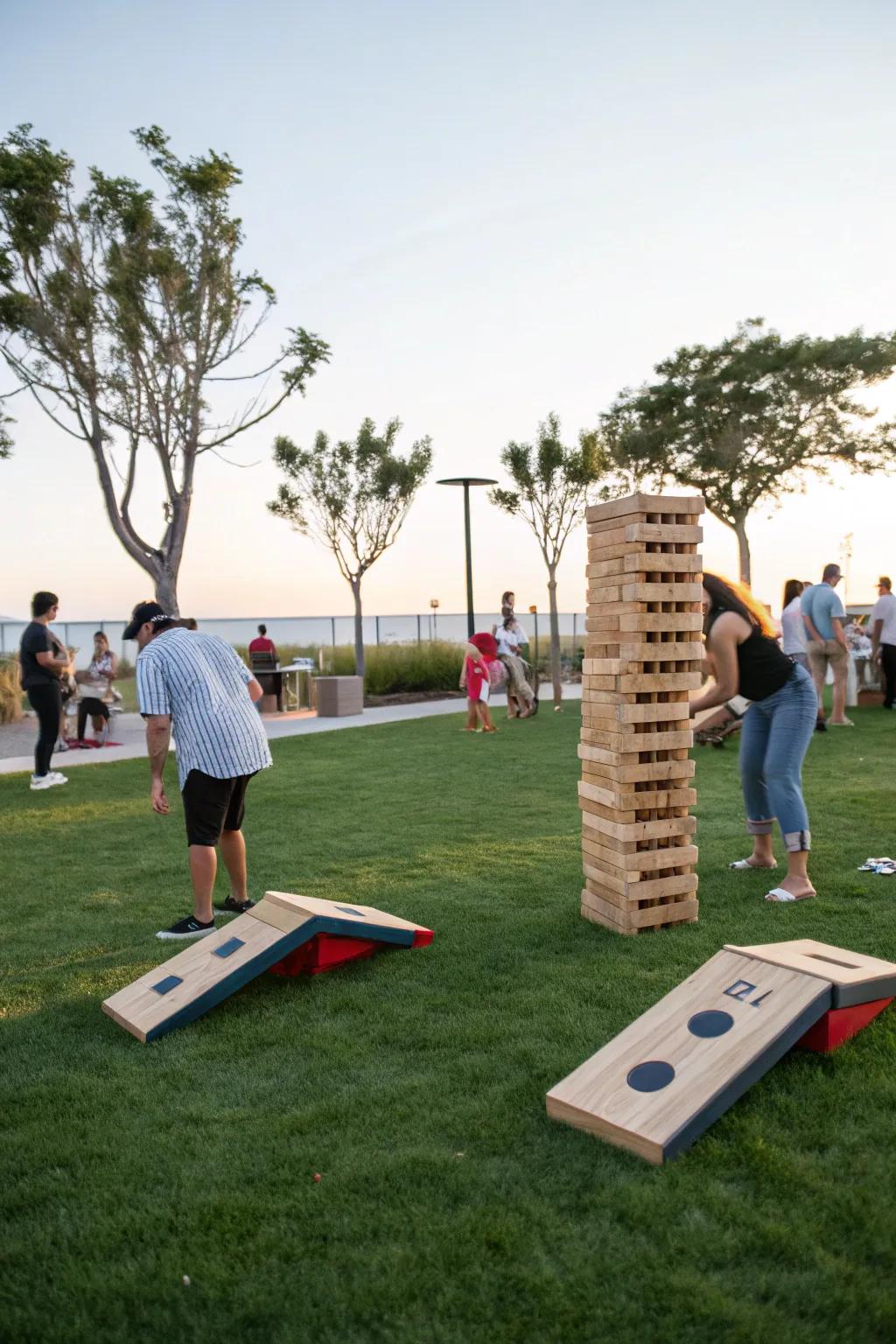 Outdoor games providing fun and competition to get-togethers.
