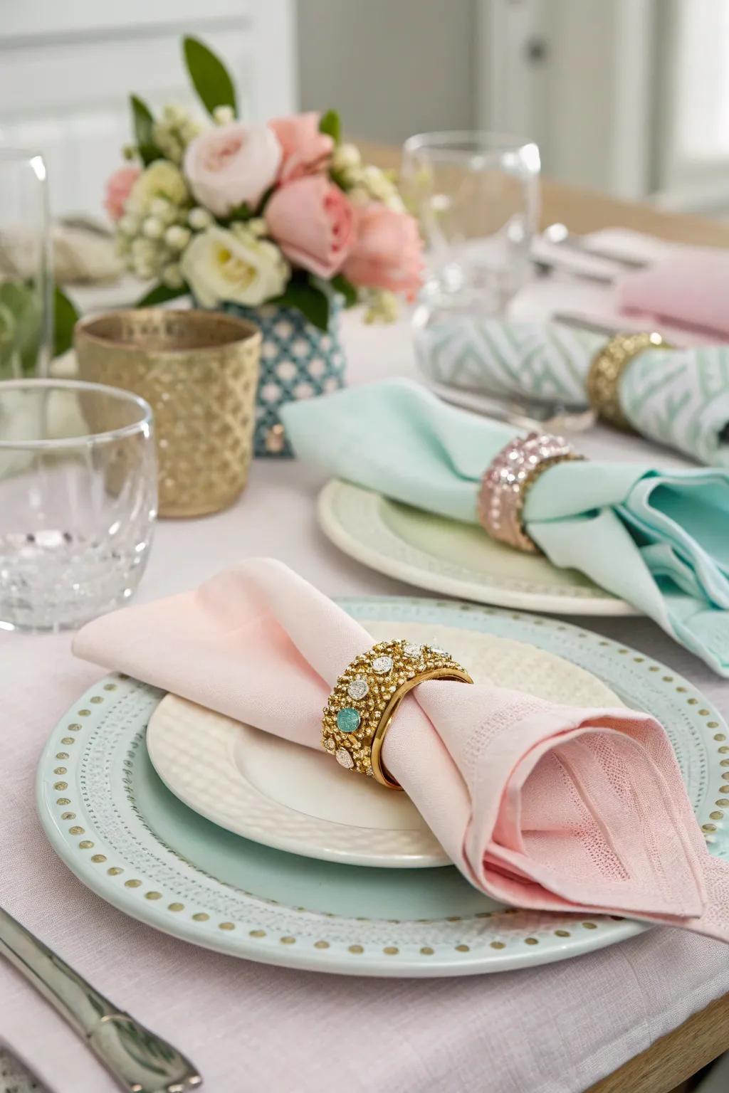 Decorative napkin rings introduce flair and detail to your table.