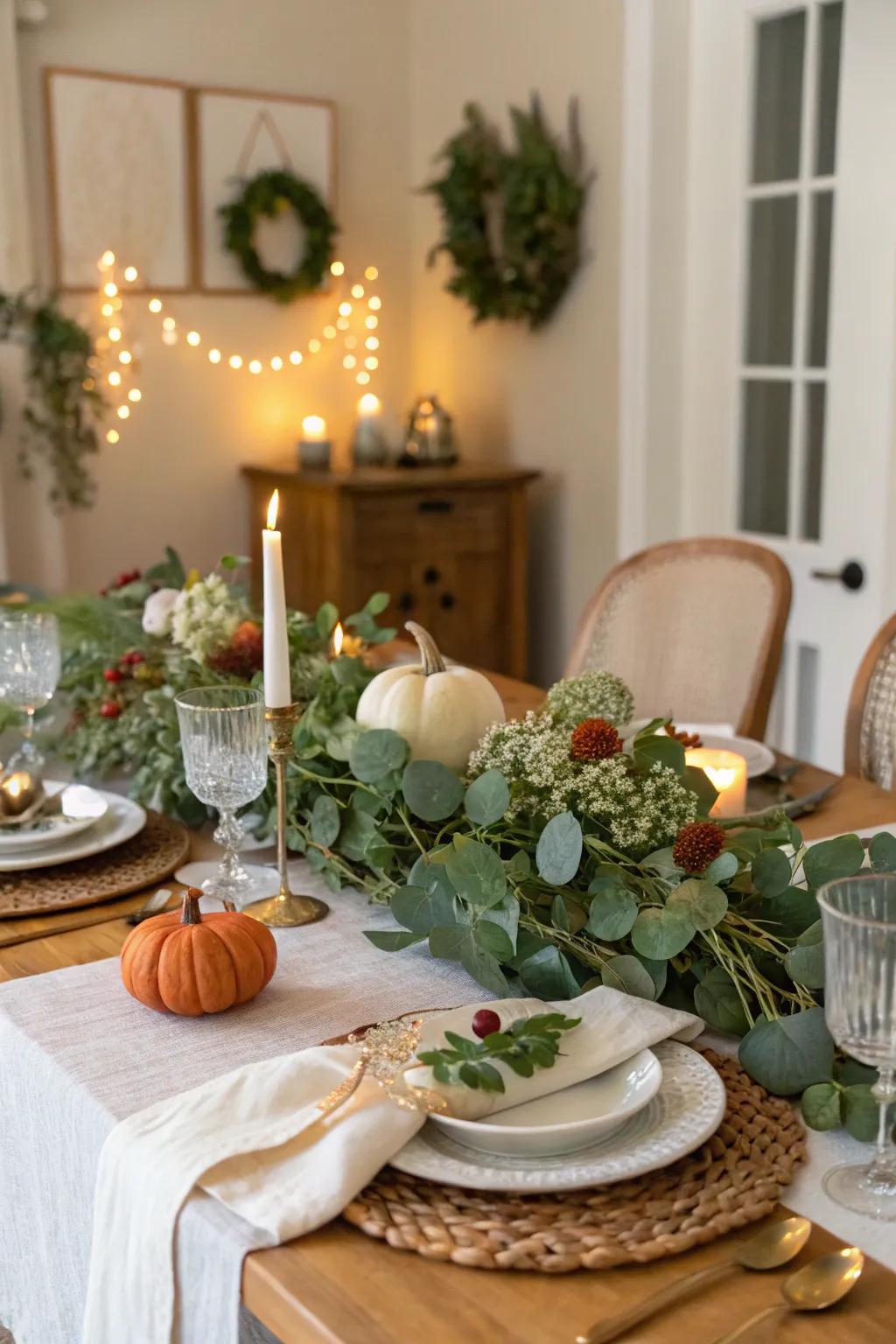 Plant life brings a dash of nature to your Thanksgiving table.
