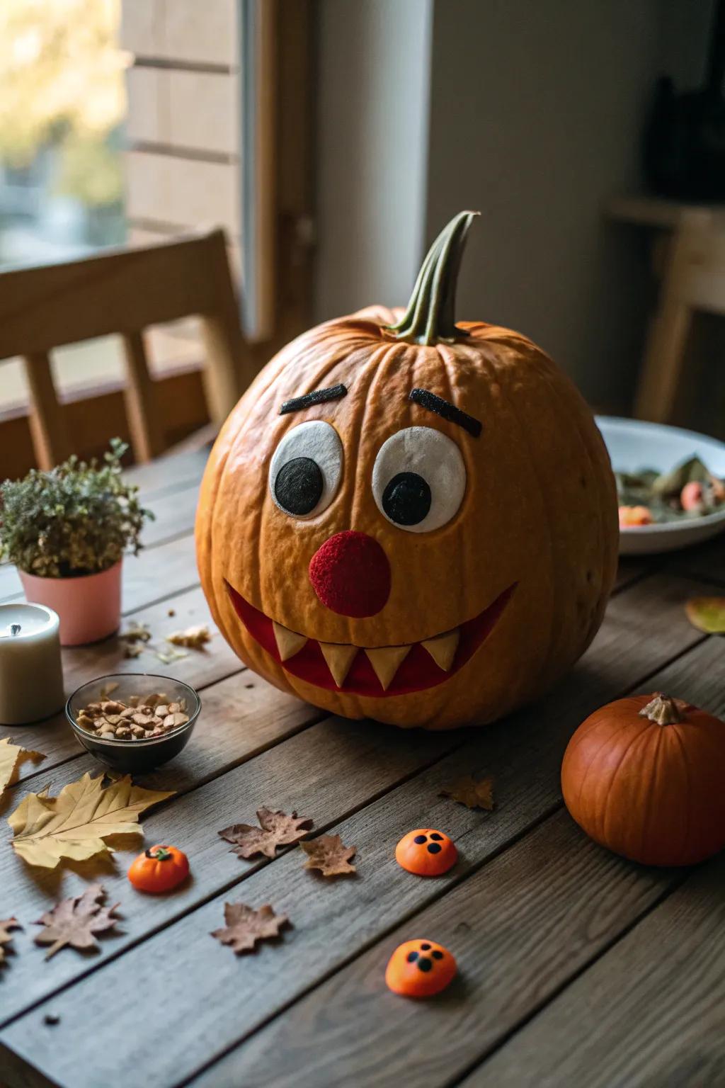 Merge toy parts to form fun and quirky pumpkin personalities.