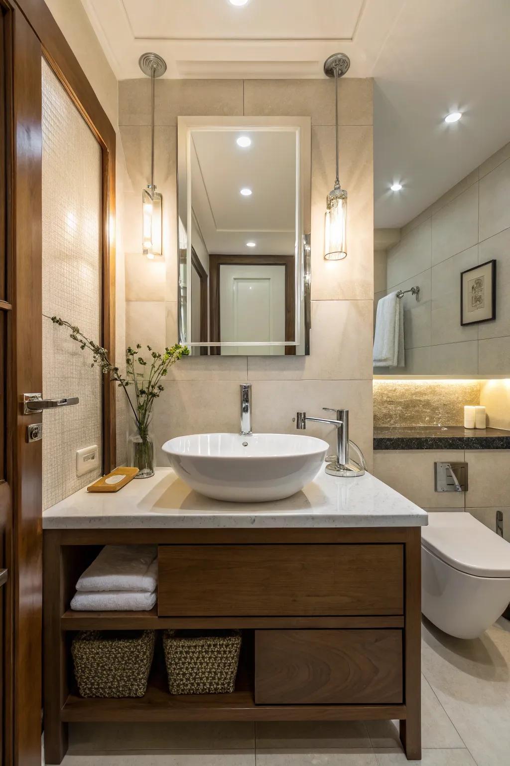 Chic and distinct sanitaryware enhancing a washroom.