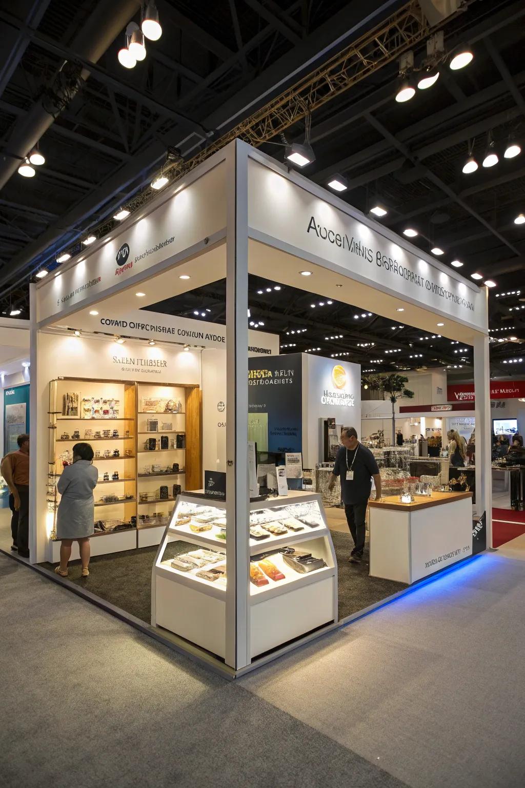 Color temperature control tailors the mood and ambiance of the booth.