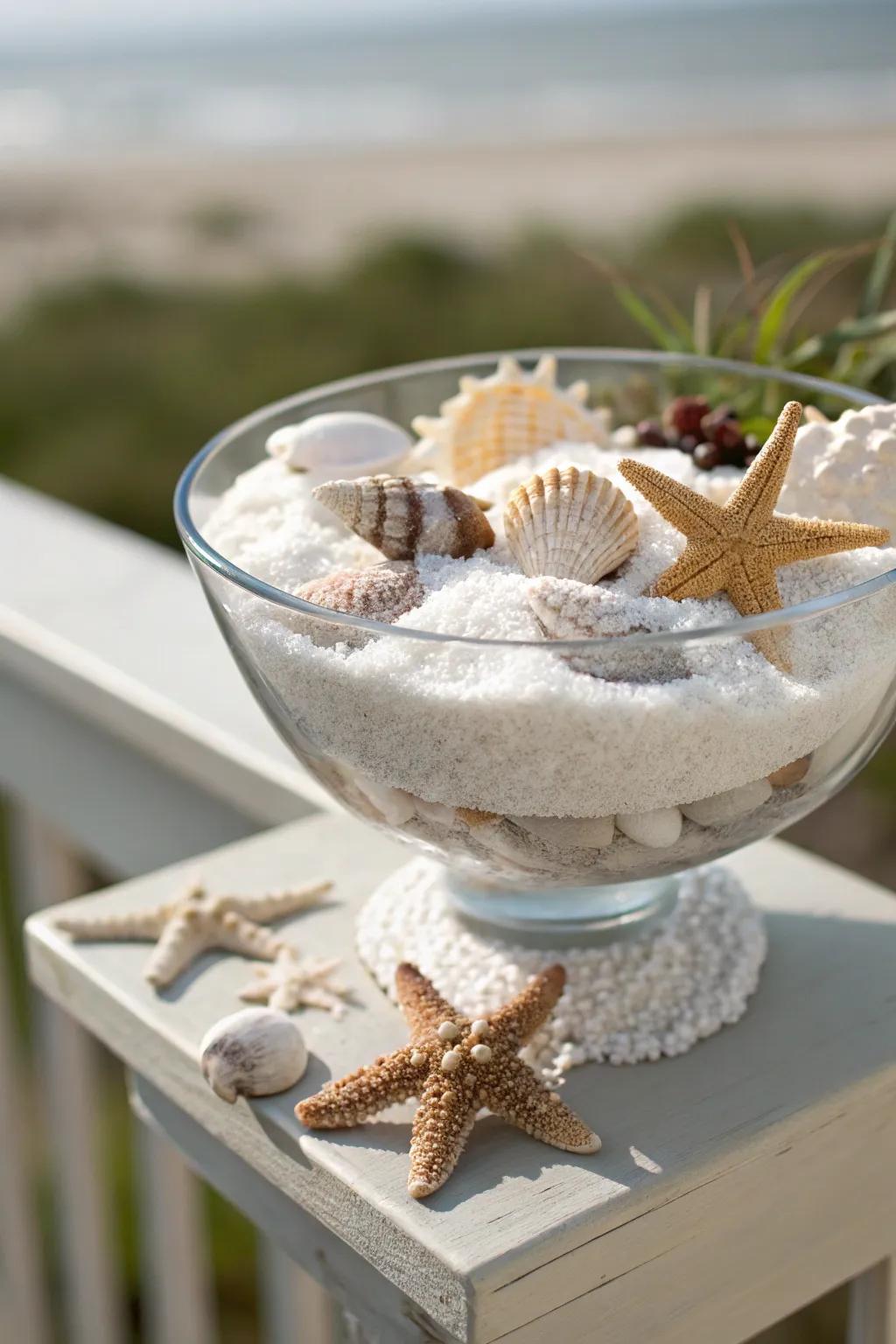 A trifle bowl echoing the calmness of the seaside.