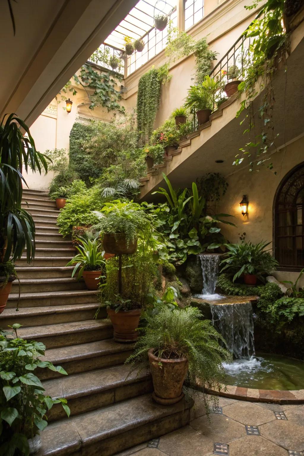 Bring nature inside with an under-stairs garden.