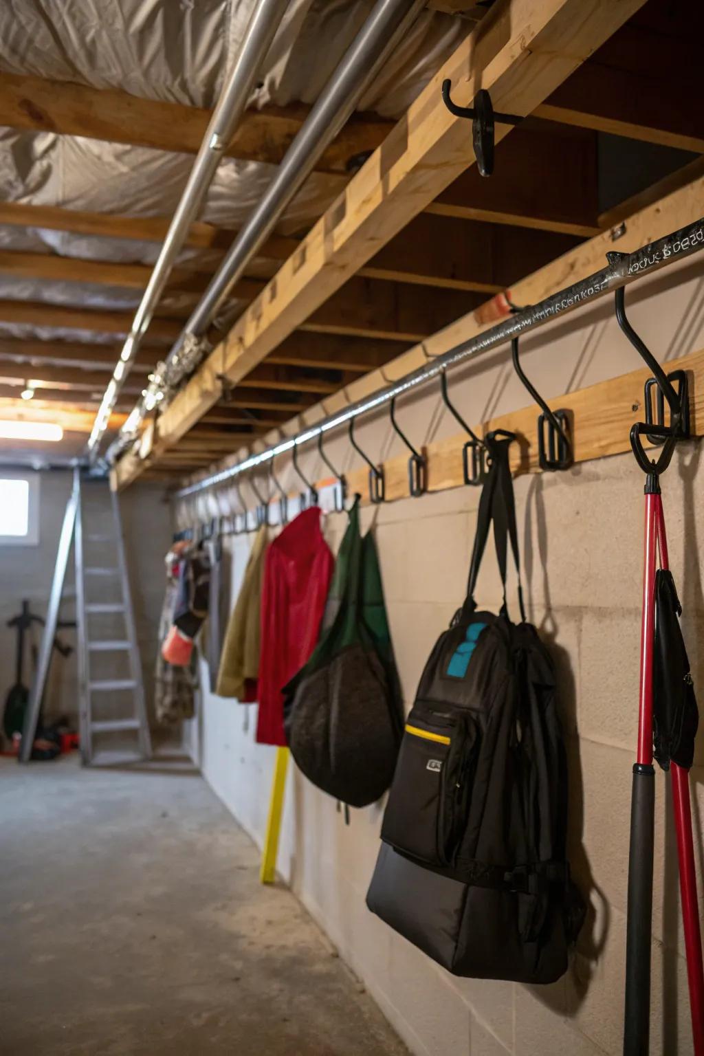 Maximize storage by utilizing overhead space for lighter items.