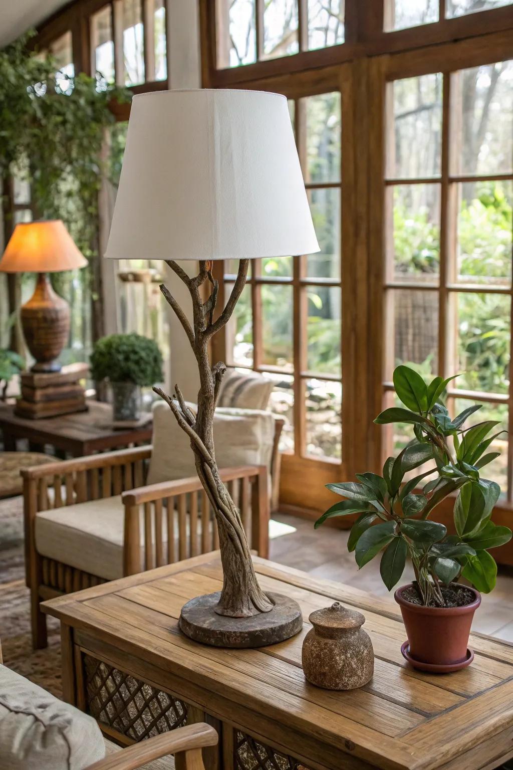 Bring the outdoors inside with a branch lamp.