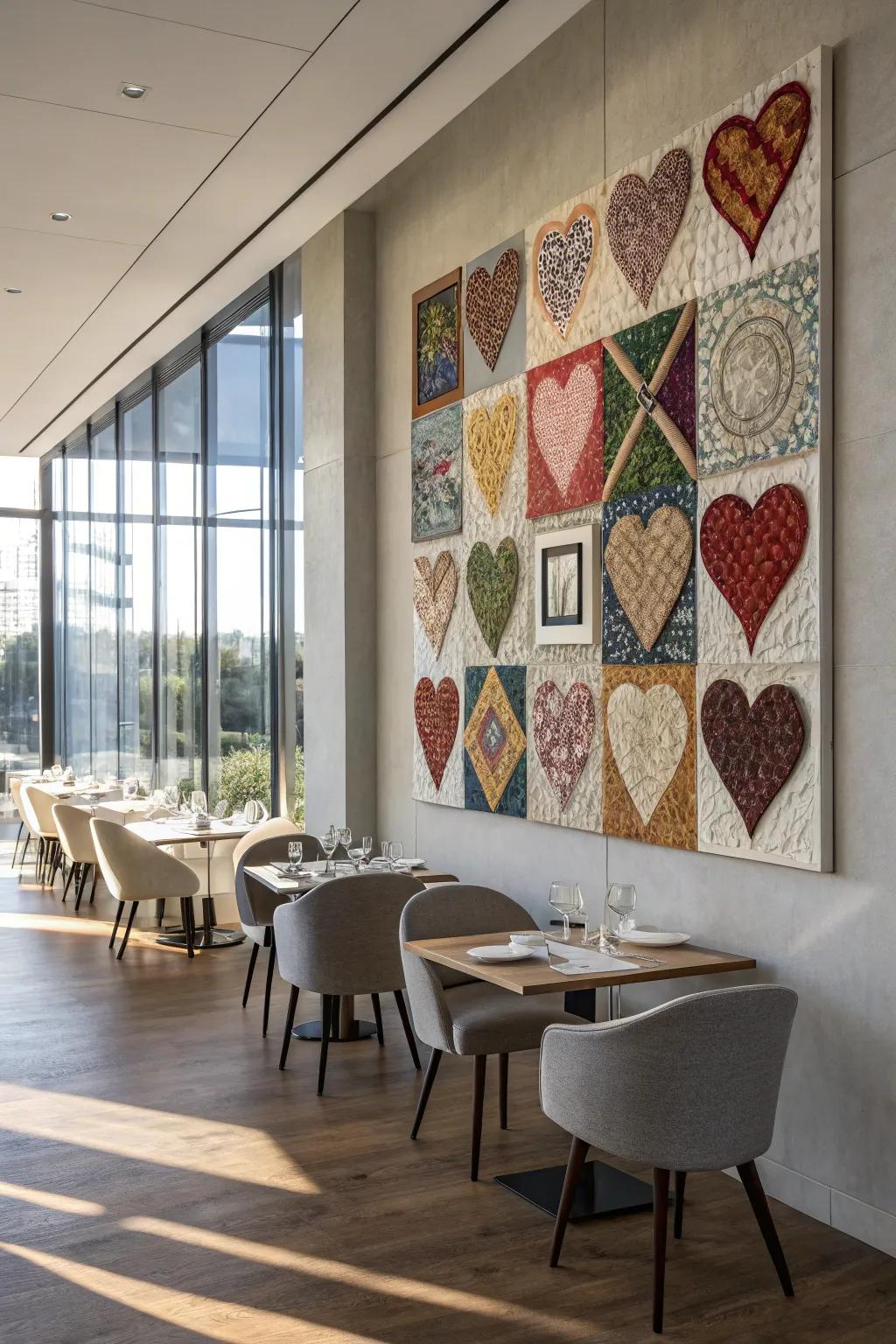 A heart mosaic enhances your home decor with added depth and visual interest.