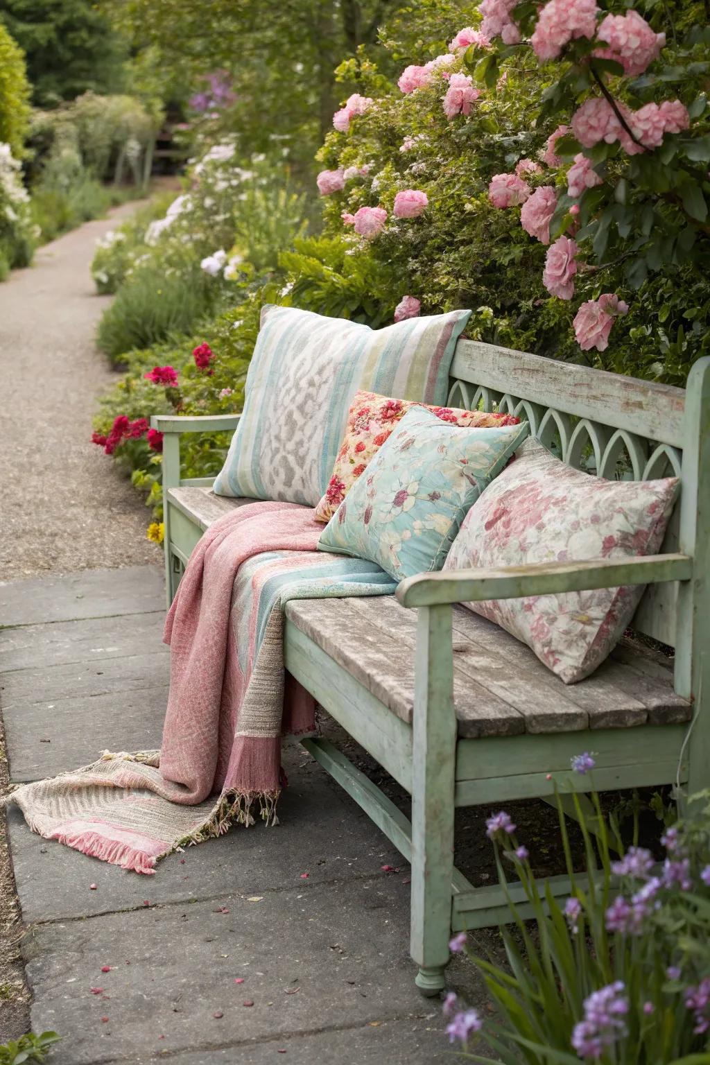 Make your garden welcoming utilizing snug seating layouts.