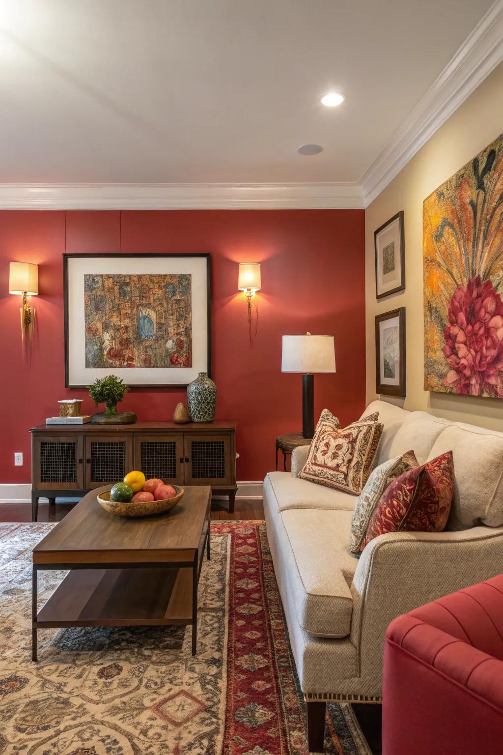 A highlighted wall can transform your art into the room's central feature.