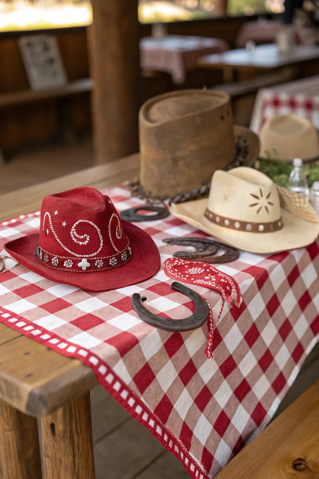 Checkered designs bring a nostalgic Western feel for your table.
