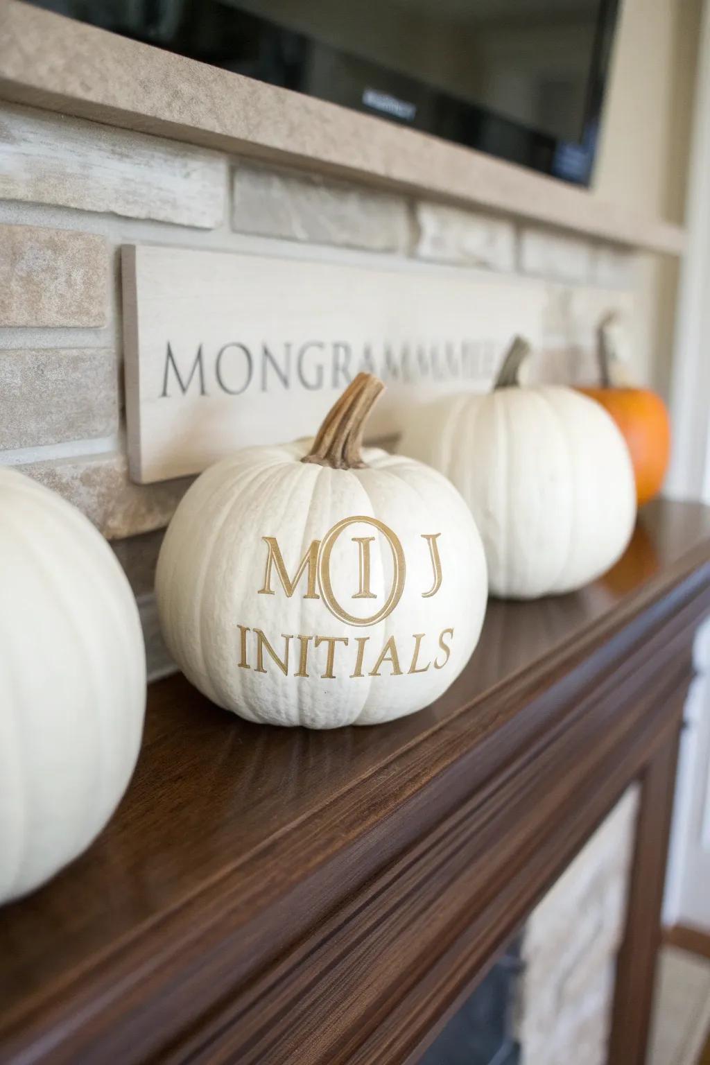 Graphics pumpkins for a personalized look.