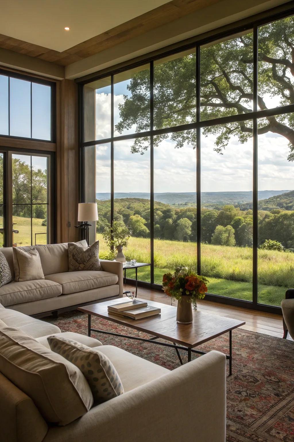 Expansive windows provide stunning views and ample natural light.
