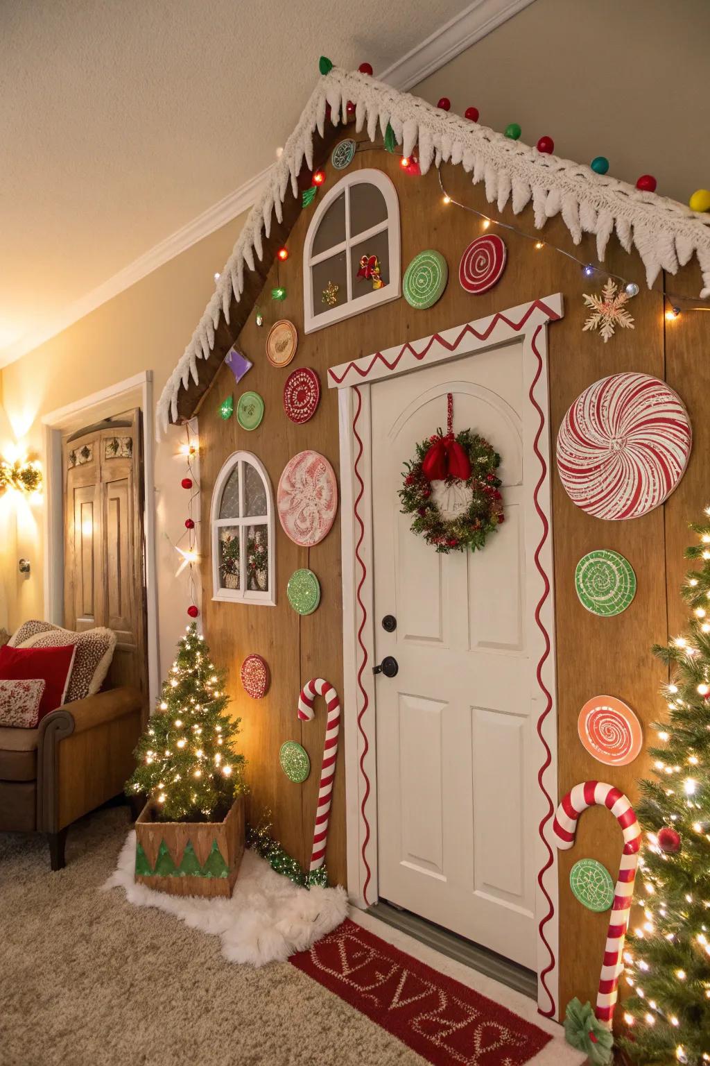 A sweet gingerbread door to delight both young and old.