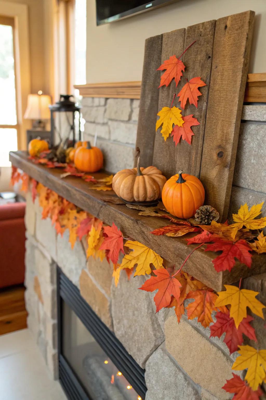 Maintain seasonal decor using an adaptable timber plank.