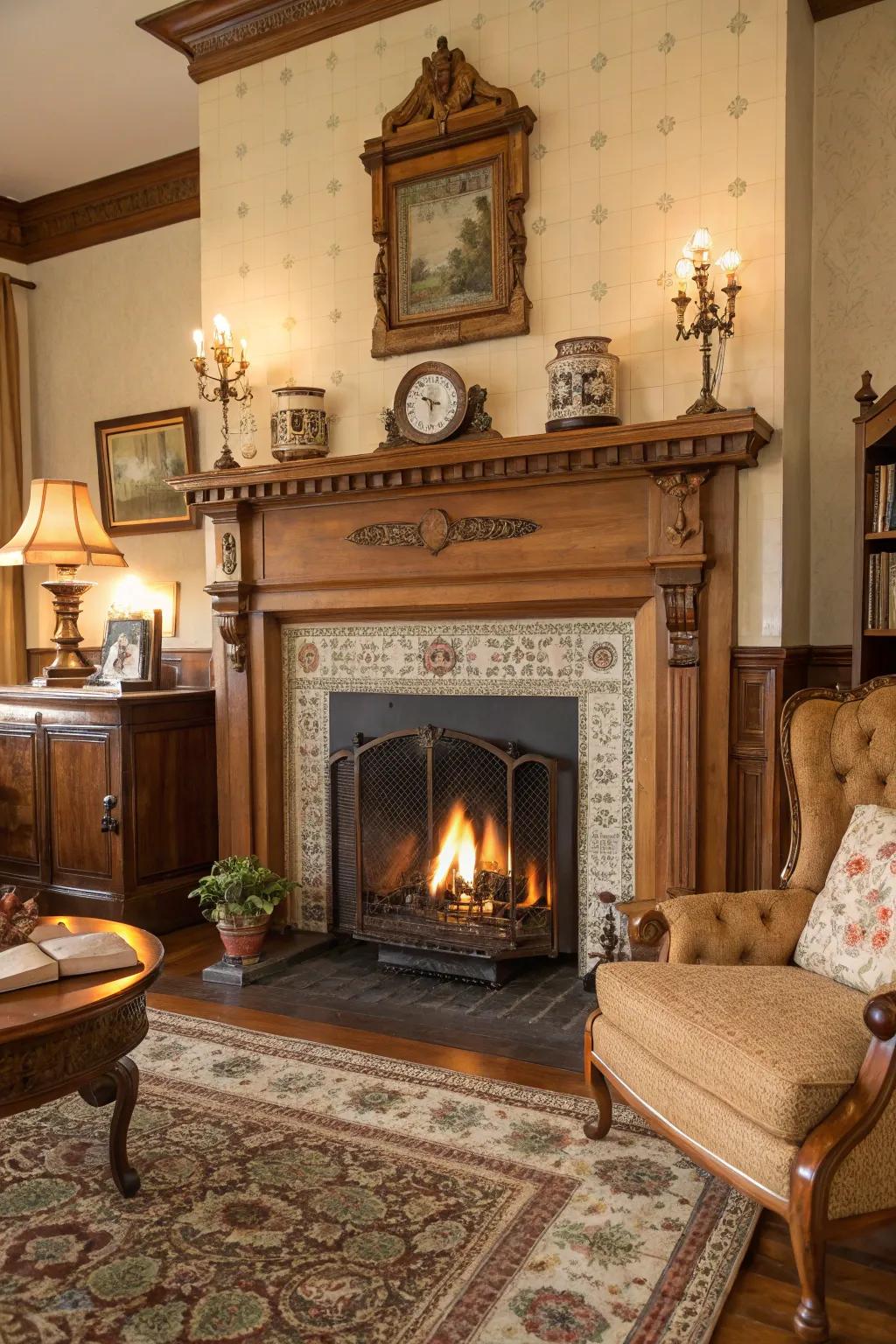 Add classic allure to your fireplace setting.