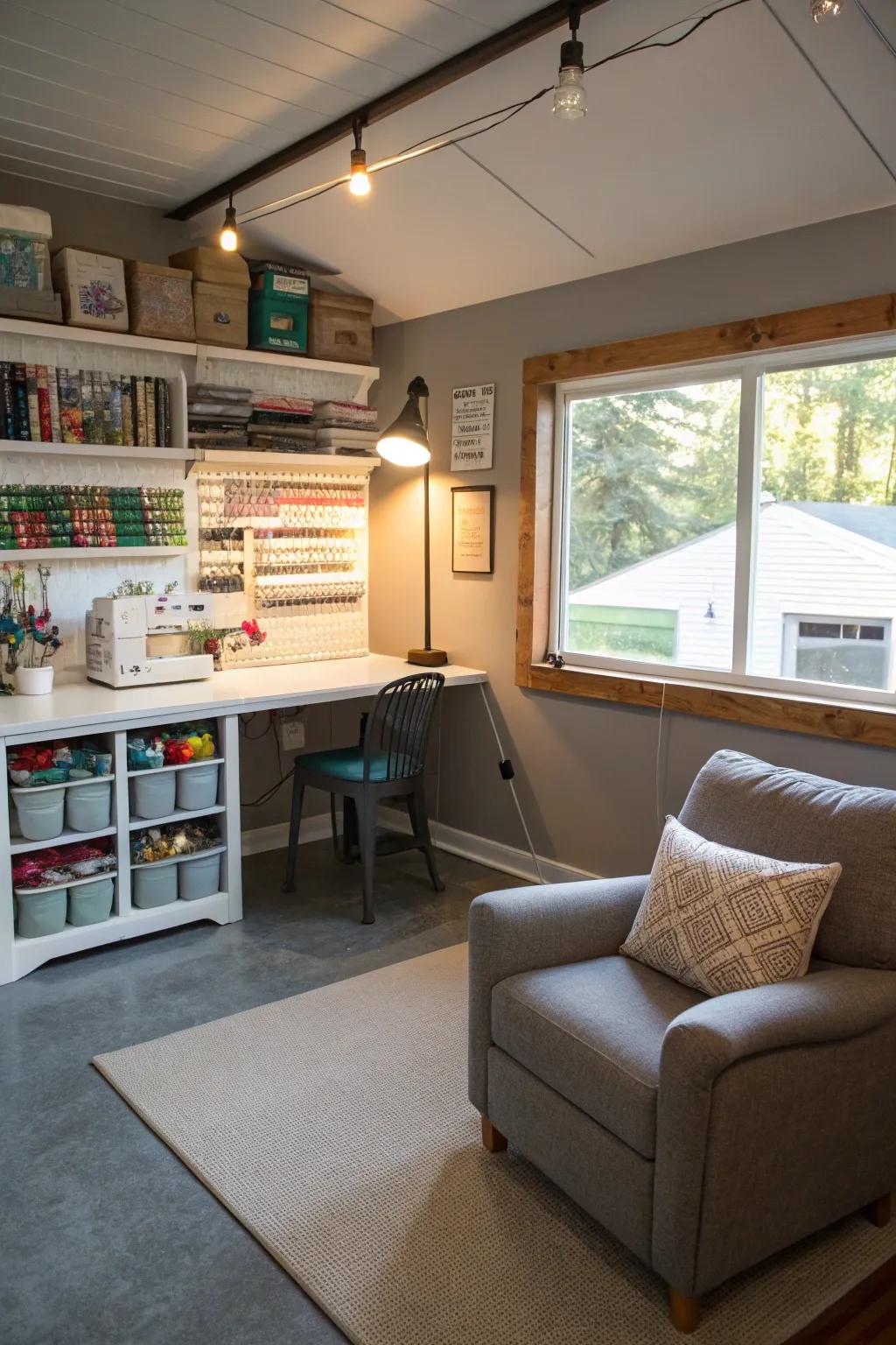 Transform your garage into a multifunctional haven for hobbies.