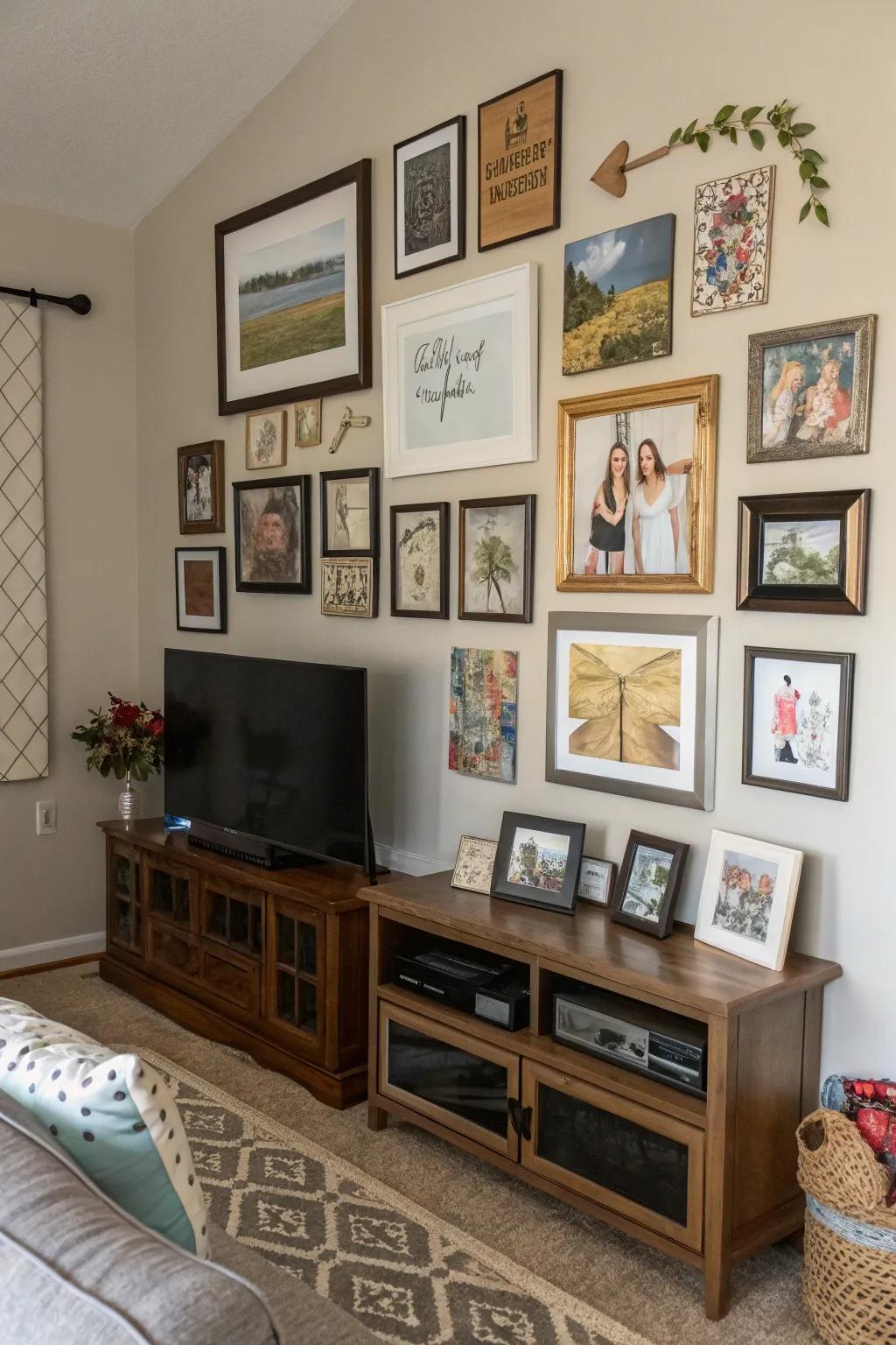 Artwork and photos add a personal touch to your space.