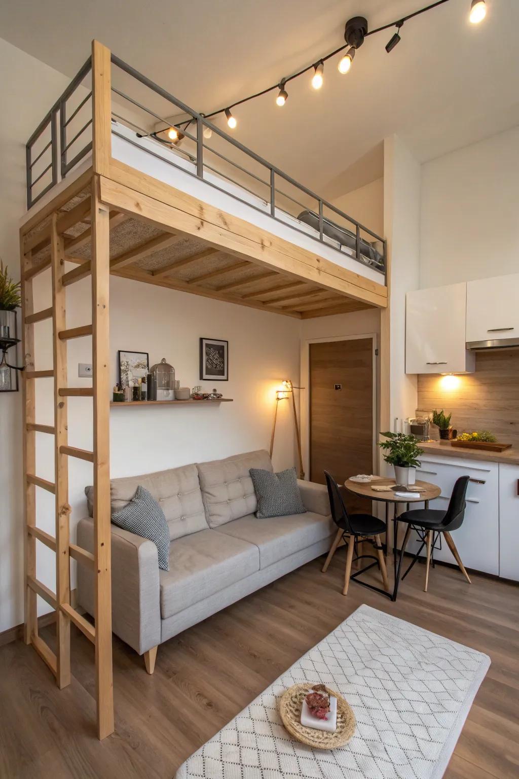 Loft beds utilize vertical space, adding functionality
