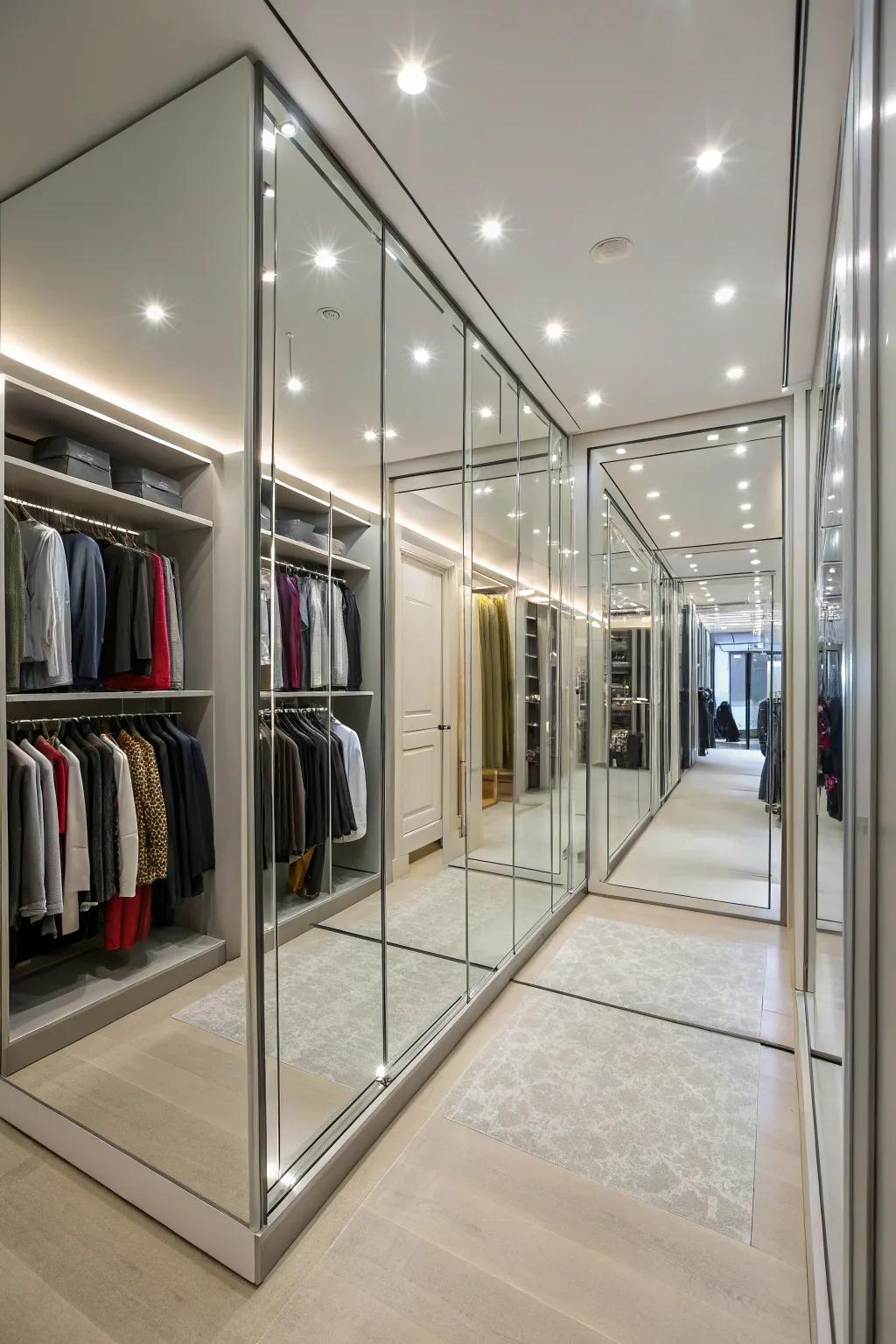 Mirrors enhance spatial perception and add functionality.