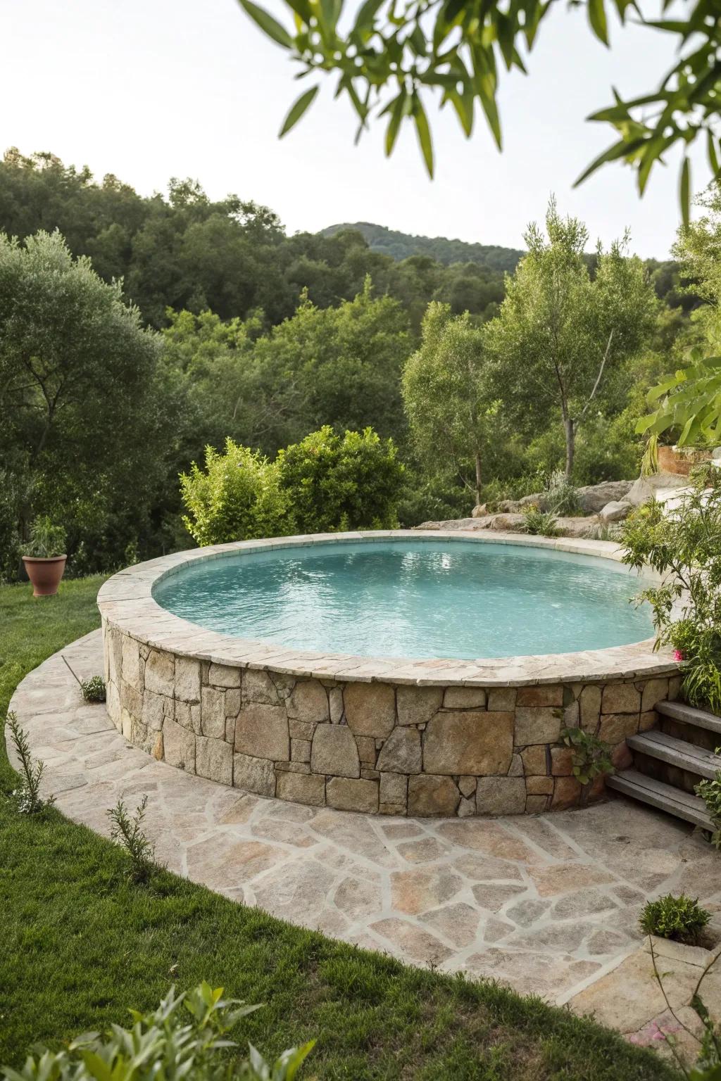 Stone fine offers a resilient and long-lasting pool base.
